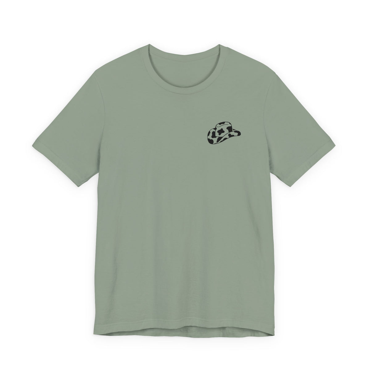 Cowpens Cow Print Cap Embroidered Tee — Minimalist Graphic T-Shirt
