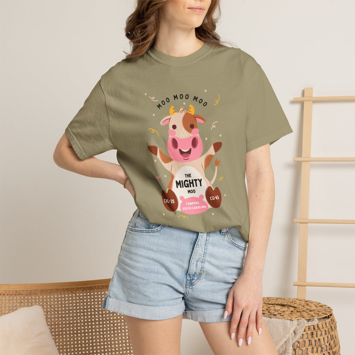 Mighty Moo Cow Graphic T-Shirt — Cute Farm Animal Tee