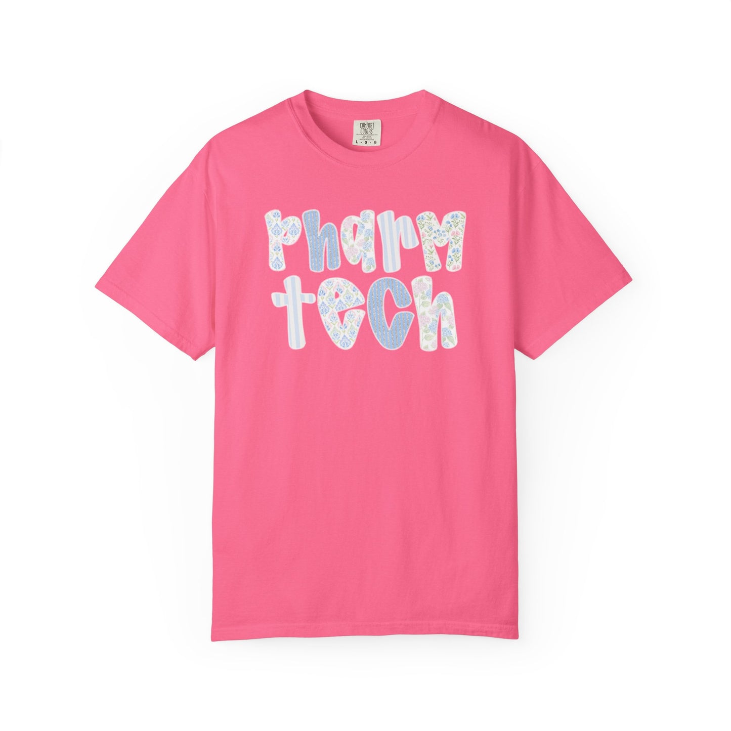 Pharm Tech T-Shirt — Floral Pastel Typography Tee