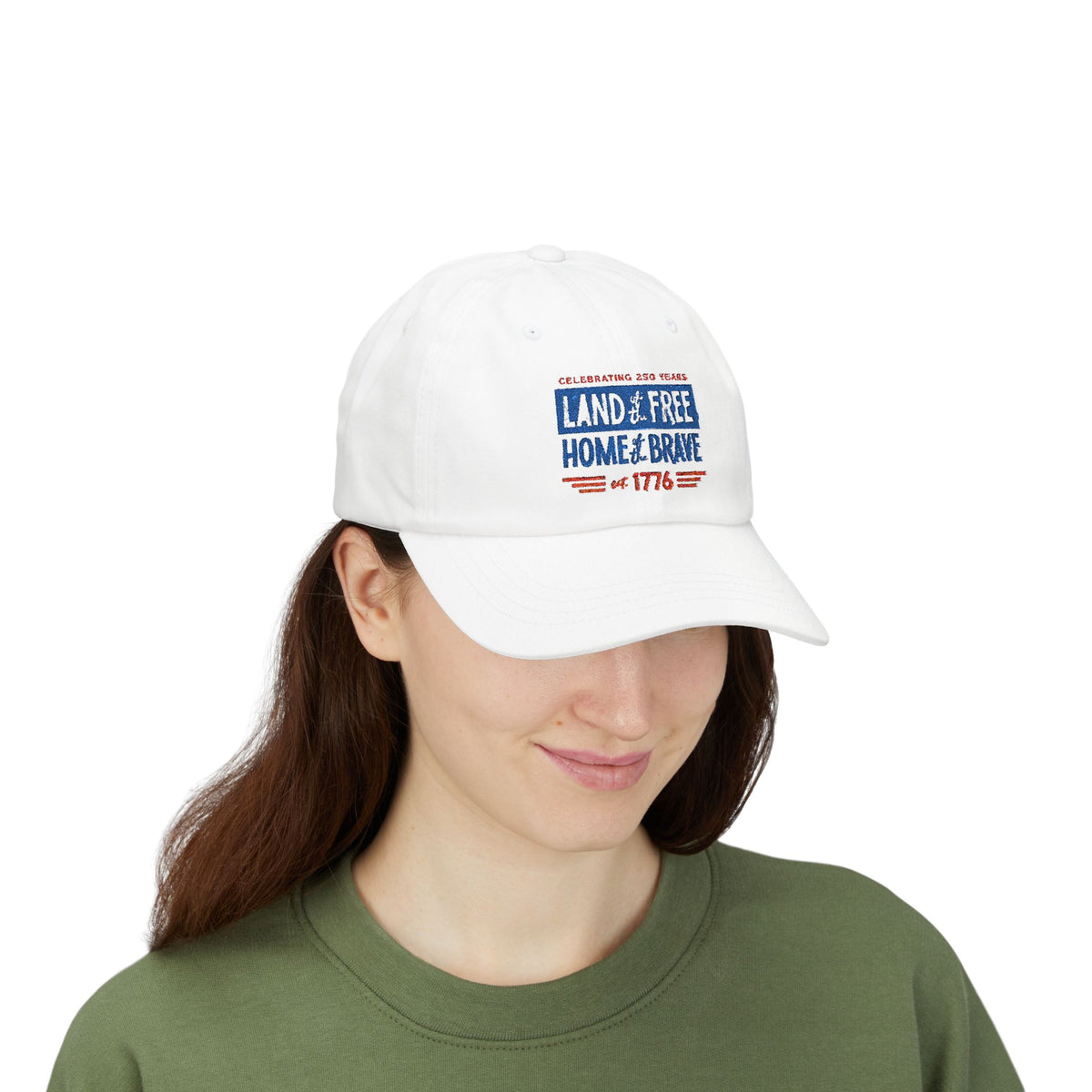 Land of the Free Home of the Brave Dad Cap — 1776 Patriotic Baseball Hat