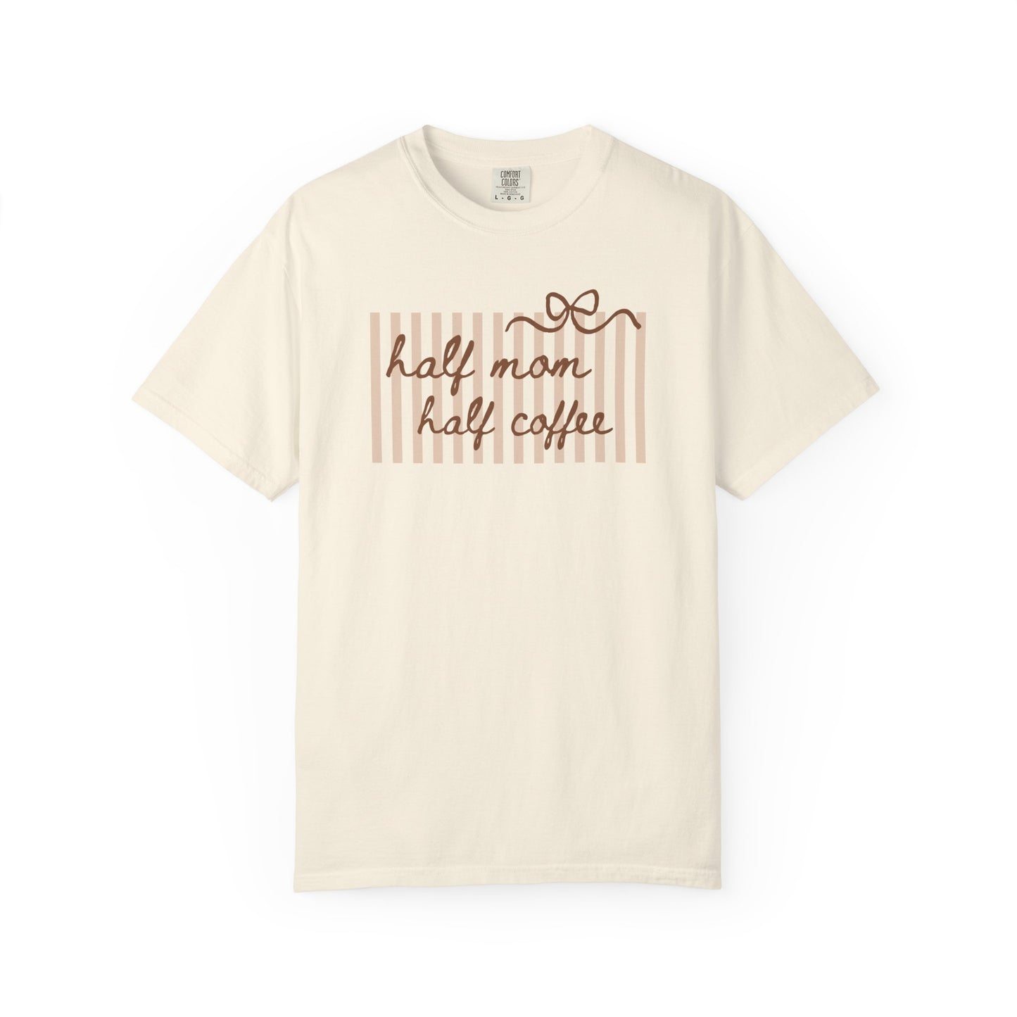 Half Mom Half Coffee T-Shirt — Cute Striped Coffee Mom Tee