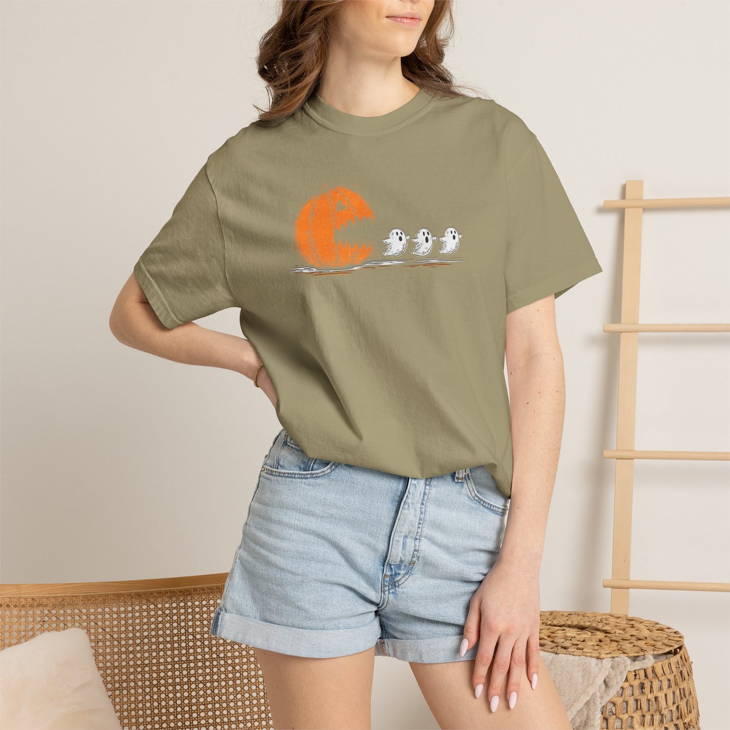 Halloween "Pac Man: Pumpkin Ghosts T-Shirt — Cute Trio Spooky Tee