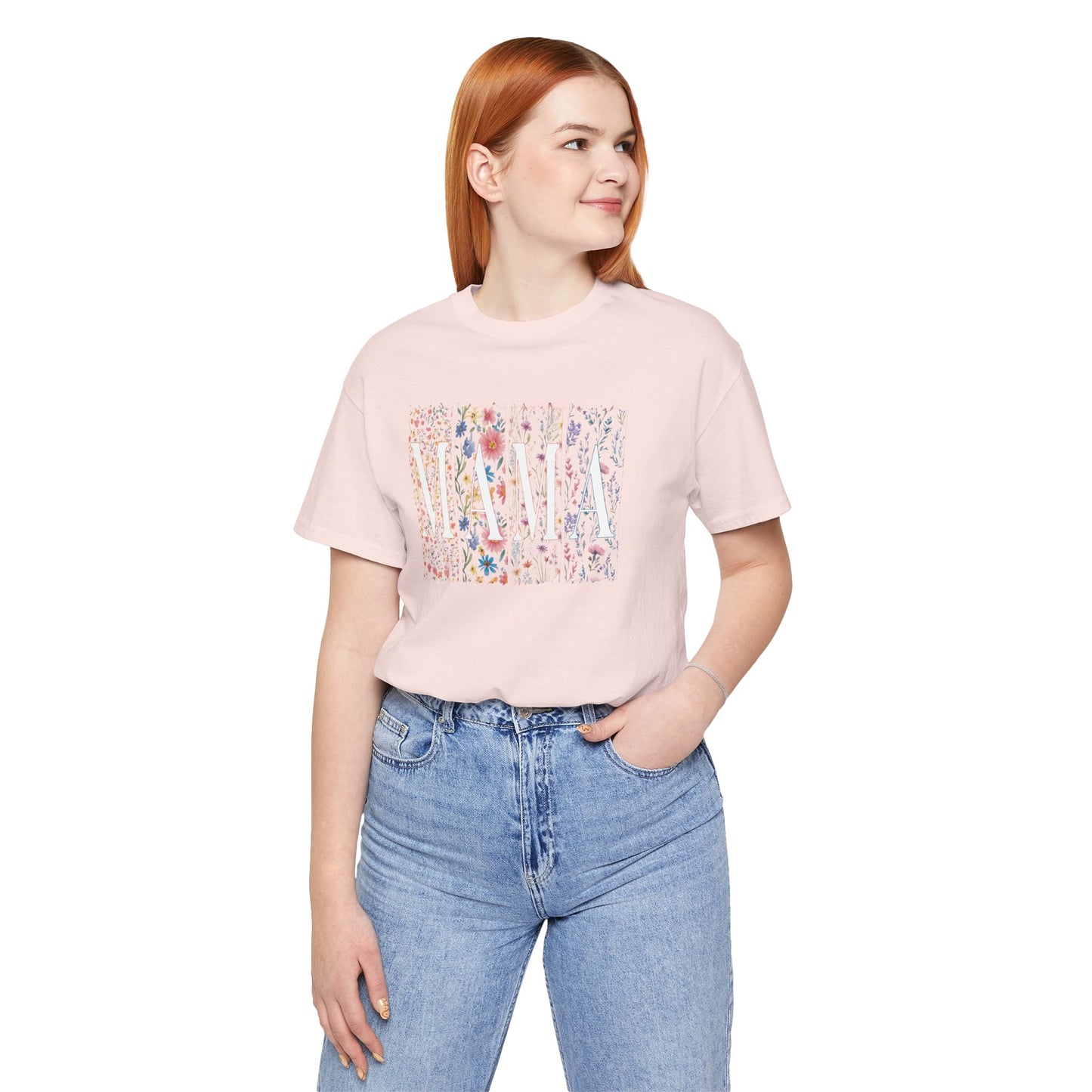 Mama Floral Tee — Soft Pink Mother’s Day Shirt with Floral Typography