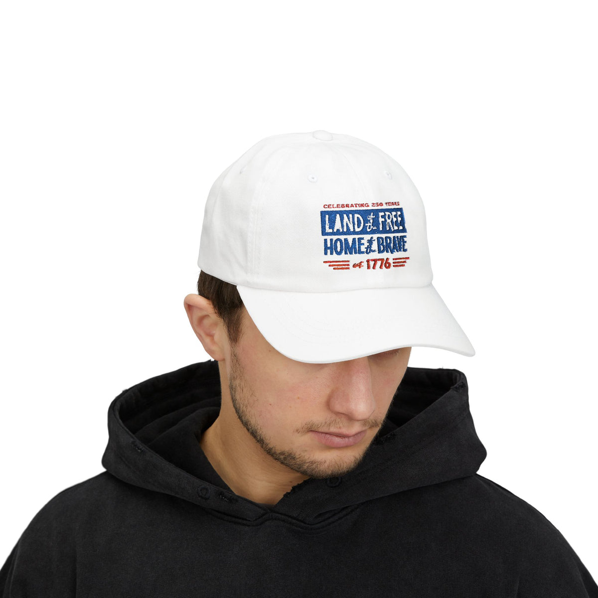 Land of the Free Home of the Brave Dad Cap — 1776 Patriotic Baseball Hat