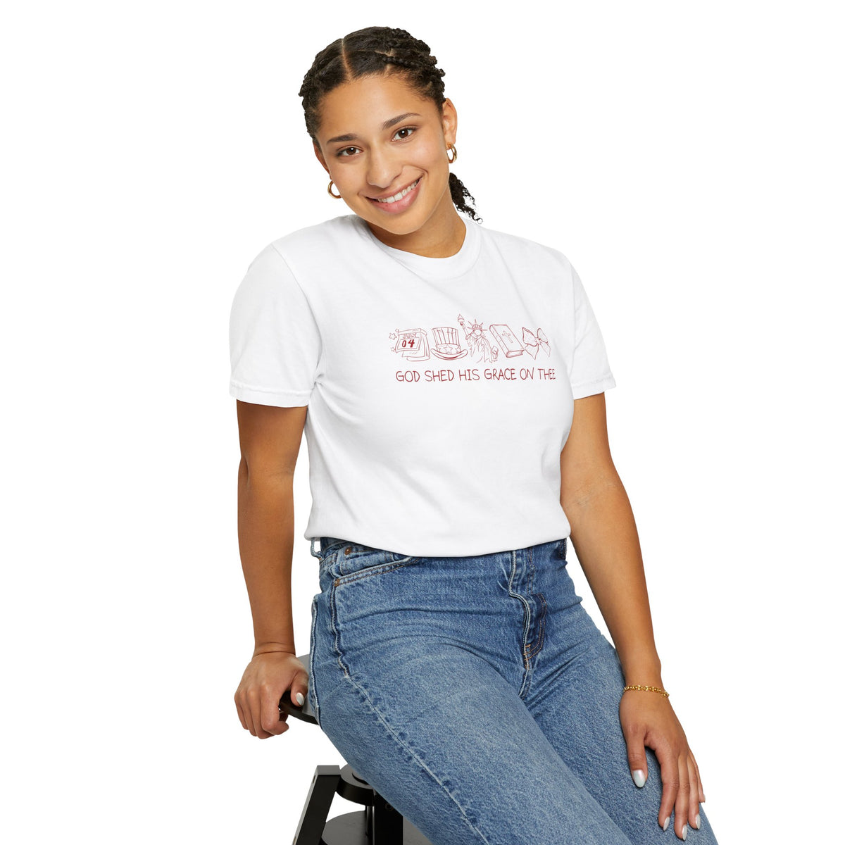 Graphic T-Shirt — 'God Shed His Grace On Thee' Minimal Line Art