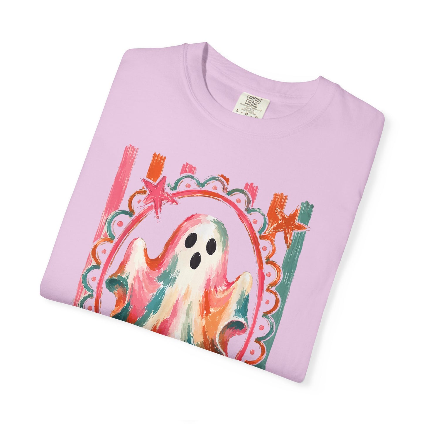 Watercolor Ghost Tee — Colorful Halloween Graphic T-Shirt
