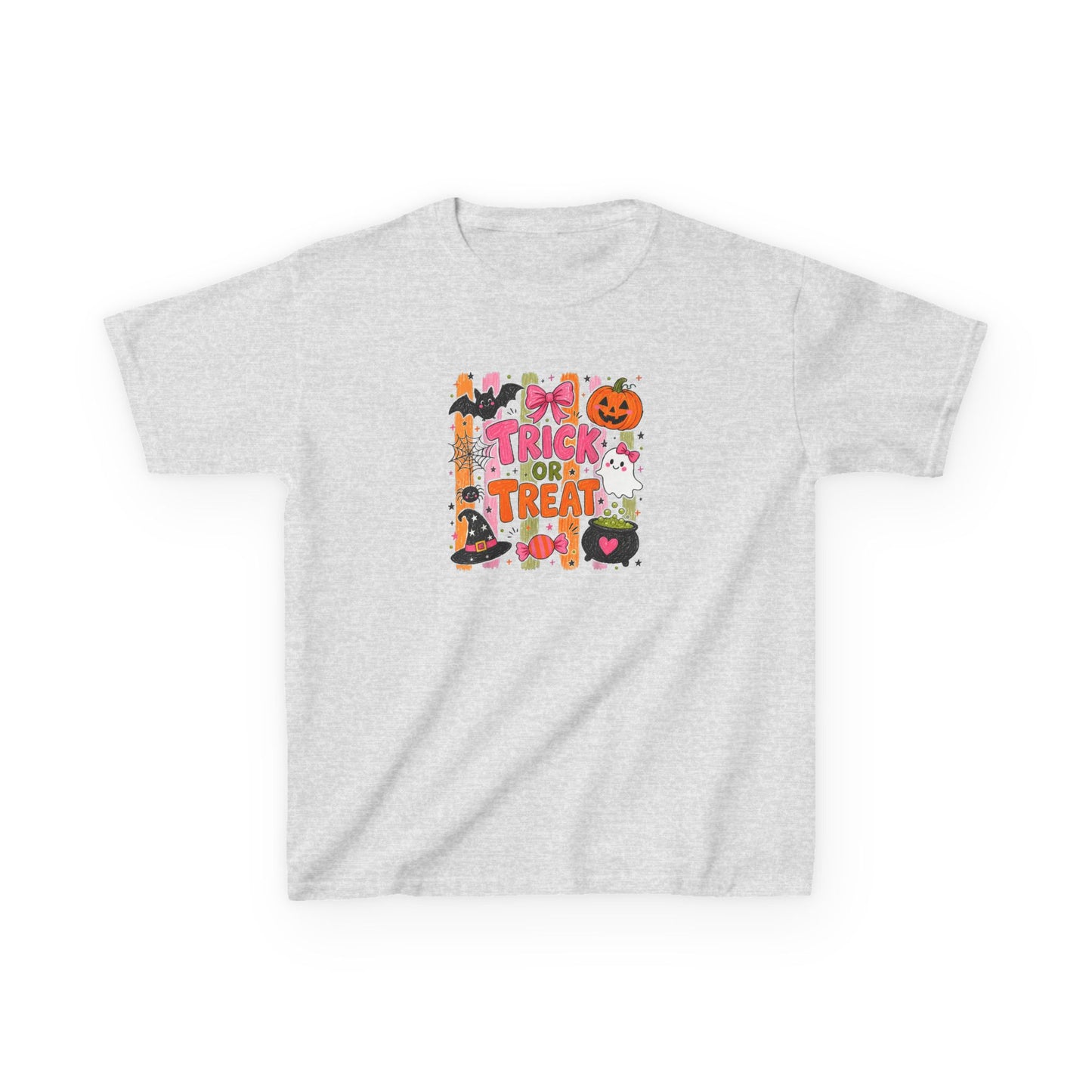 Kids Halloween Trick or Treat T-Shirt — Cute Pumpkin & Candy Graphic