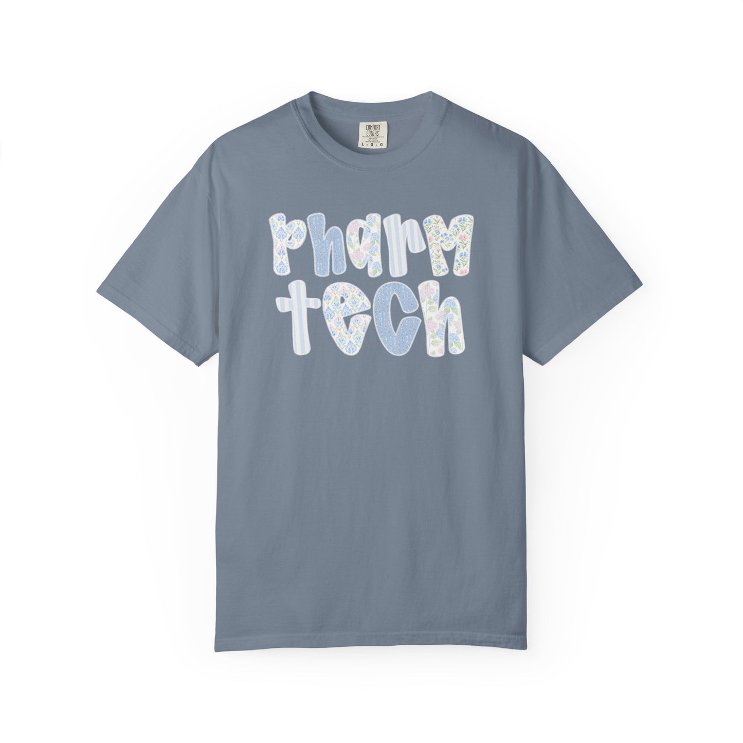 Pharm Tech T-Shirt — Floral Pastel Typography Tee