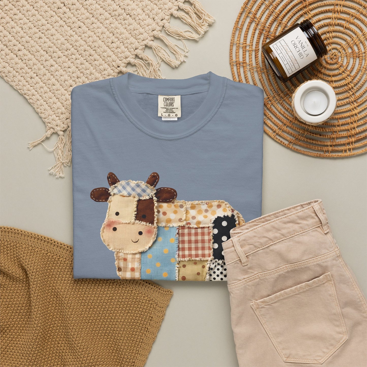 Patchwork Cow Print T-Shirt — Cute Farm Animal Graphic Tee