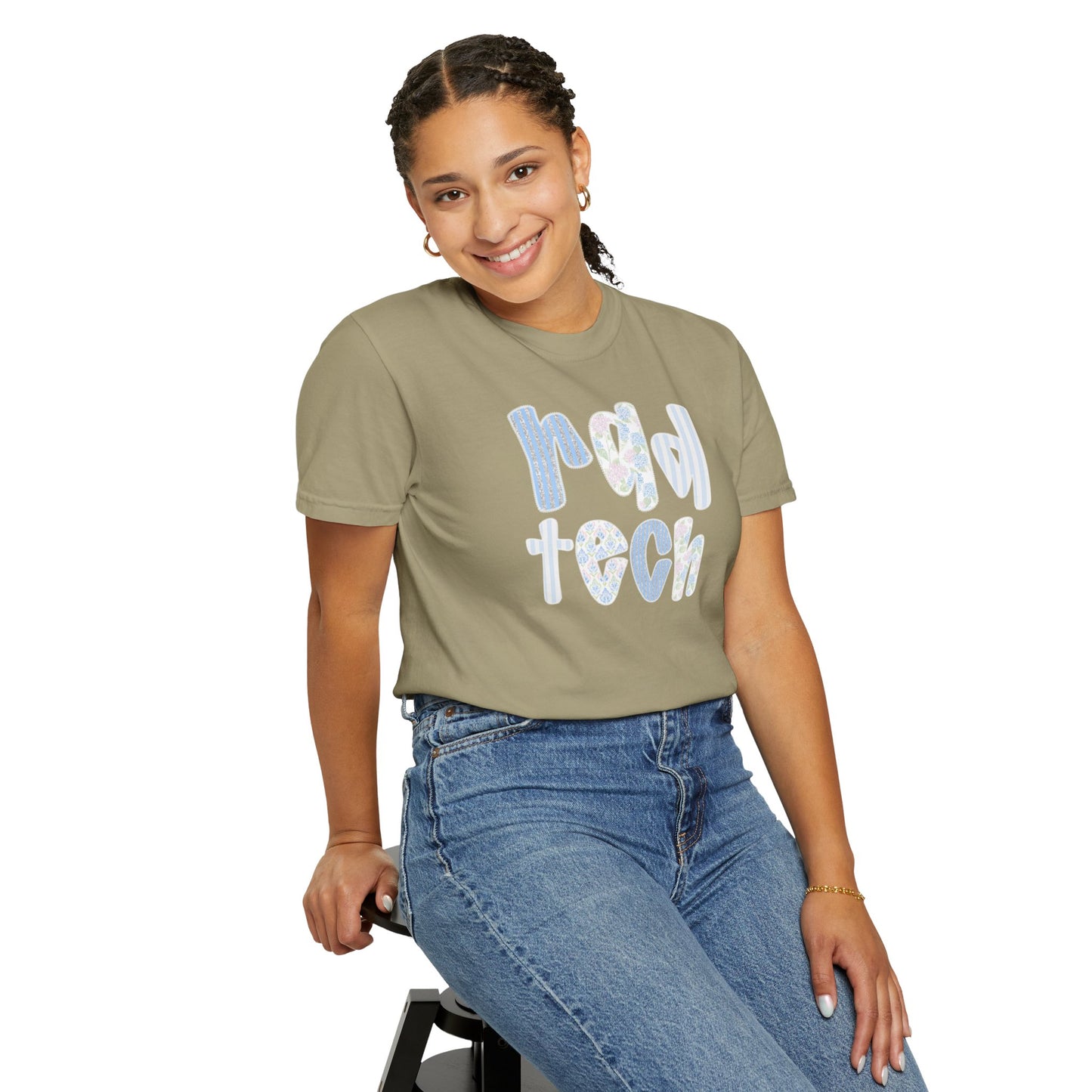 Rad Tech T-Shirt — Retro Floral 'rad tech' Graphic Tee for Radiologic Technologists