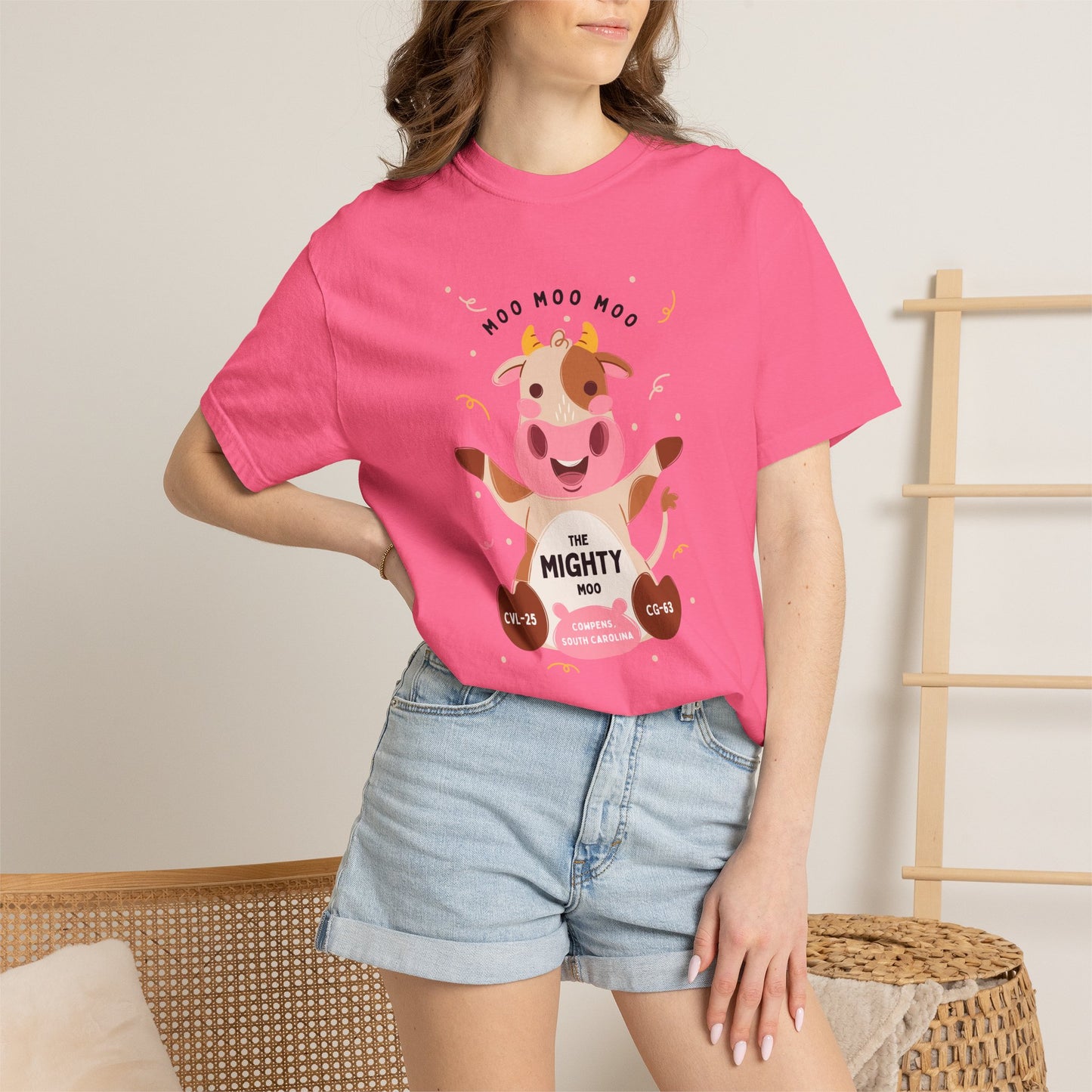 Mighty Moo Cow Graphic T-Shirt — Cute Farm Animal Tee