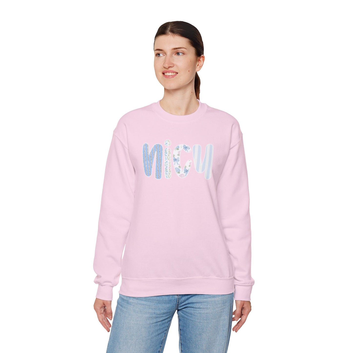 Cozy 'NICU' Pastel Pattern Crewneck Sweatshirt