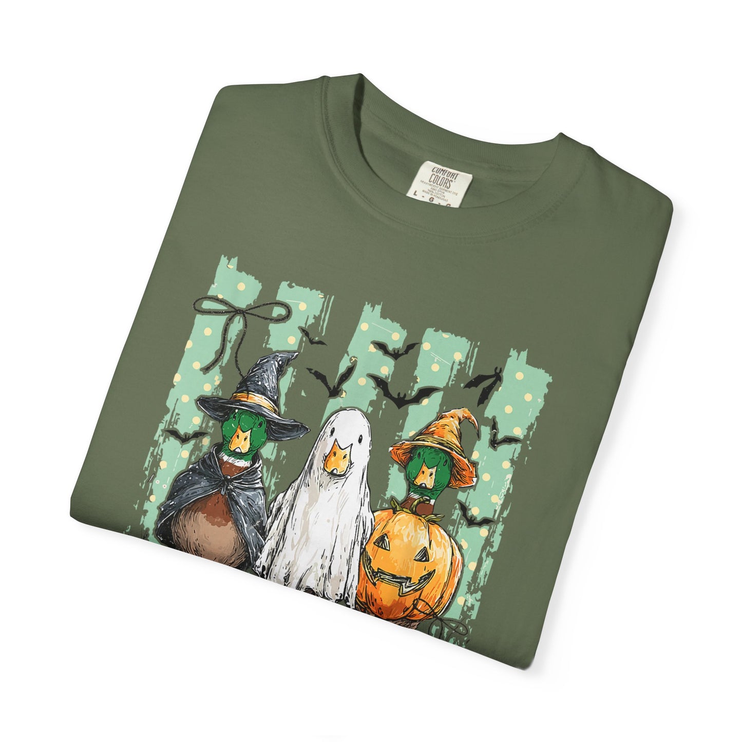 Duck Duck Boo Halloween T‑Shirt — Cute Witch & Pumpkin Ducks Graphic Tee
