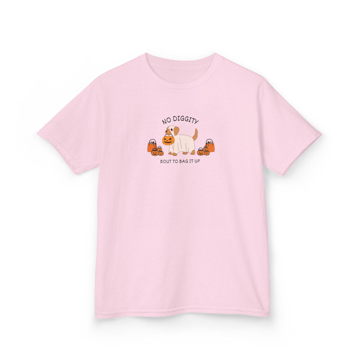 Kids T‑Shirt — "No Diggity" Puppy & Pumpkin Fall Tee