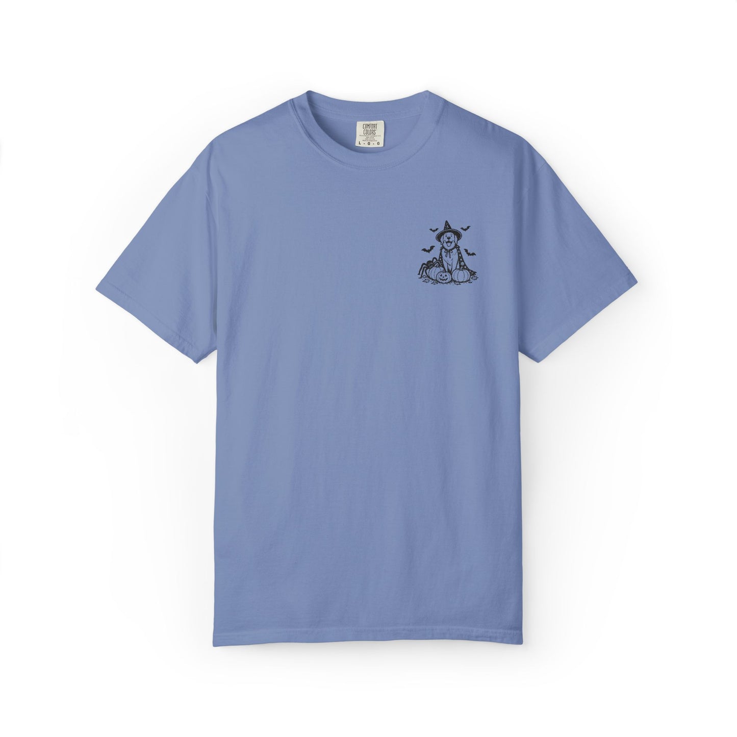Pocket Spooky Golden Retriever Fall T-Shirt — Embroidered