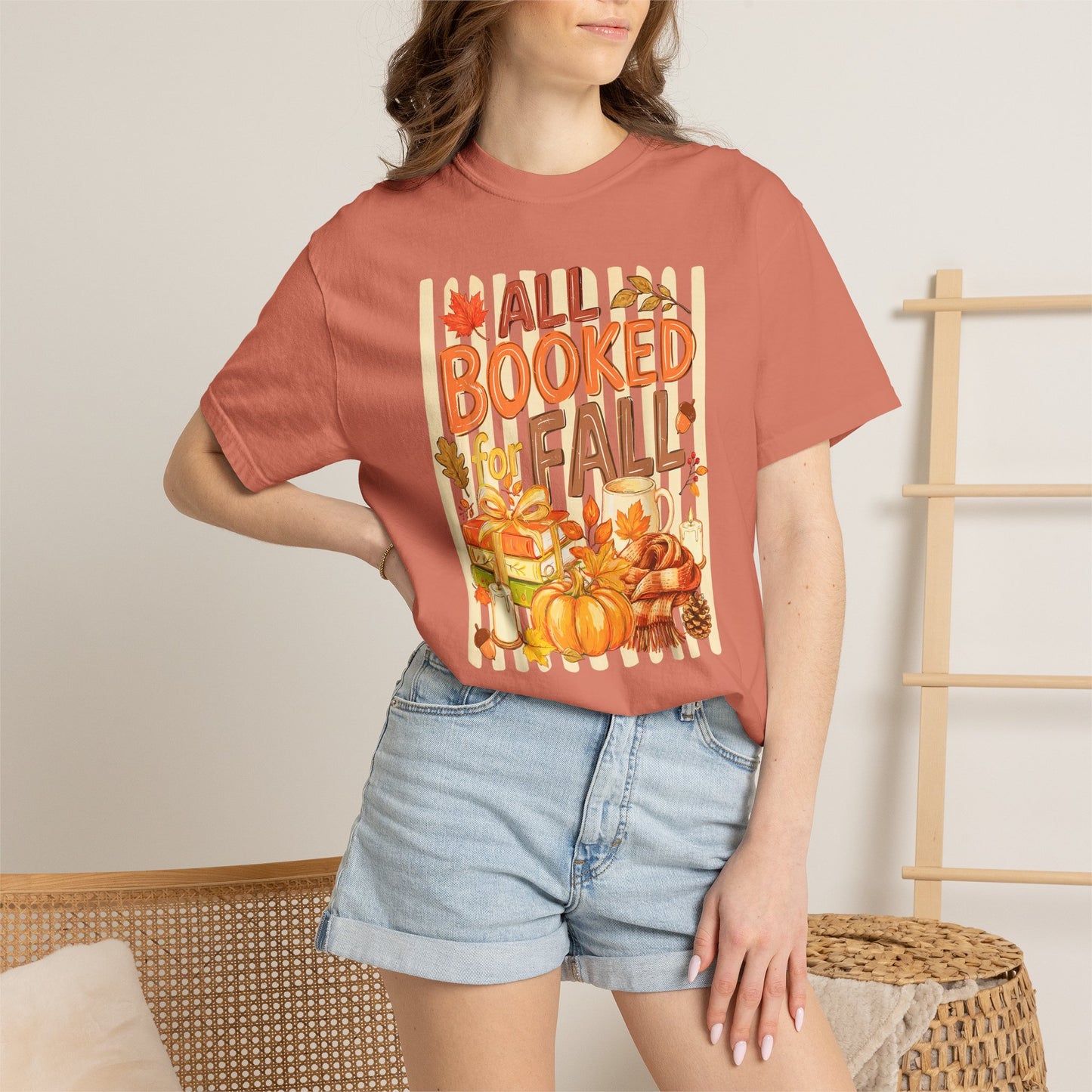 All Booked for Fall T-Shirt — Cozy Autumn Reading Tee