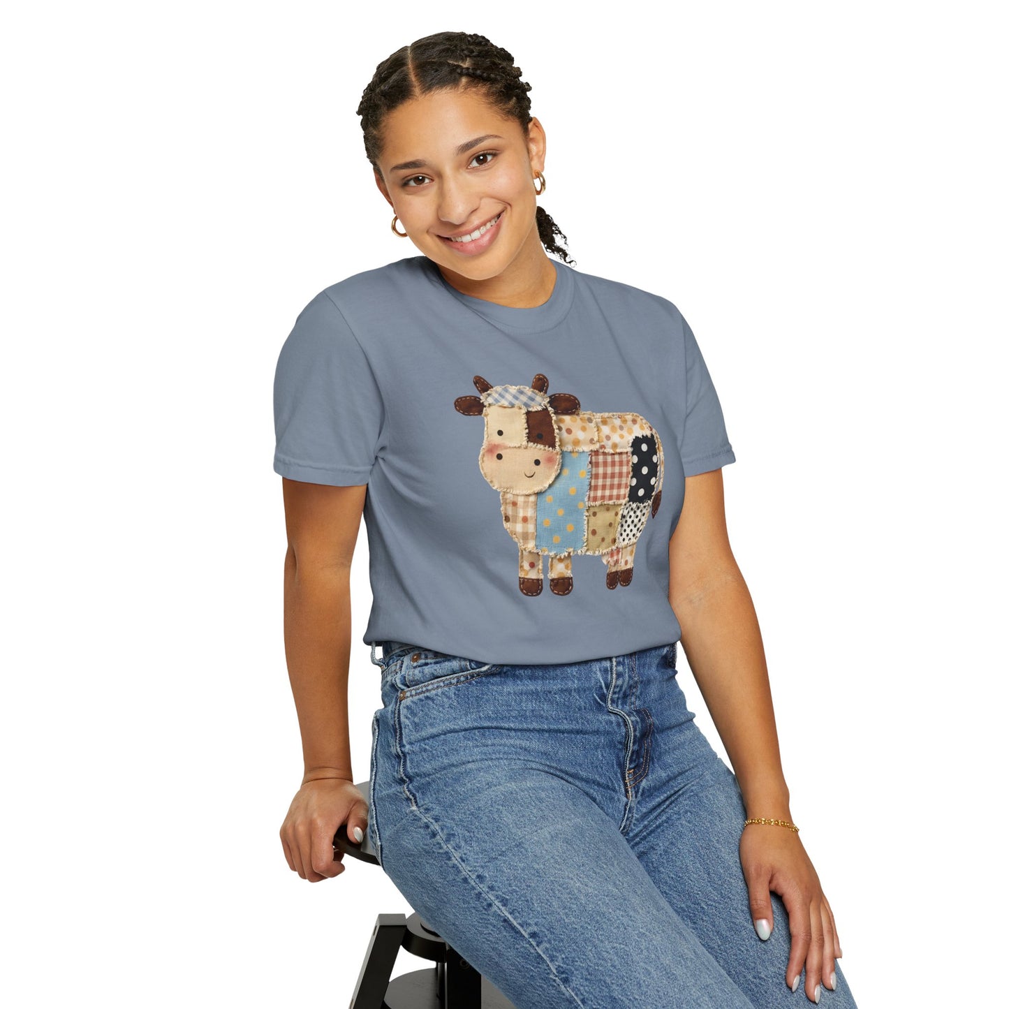 Patchwork Cow Print T-Shirt — Cute Farm Animal Graphic Tee