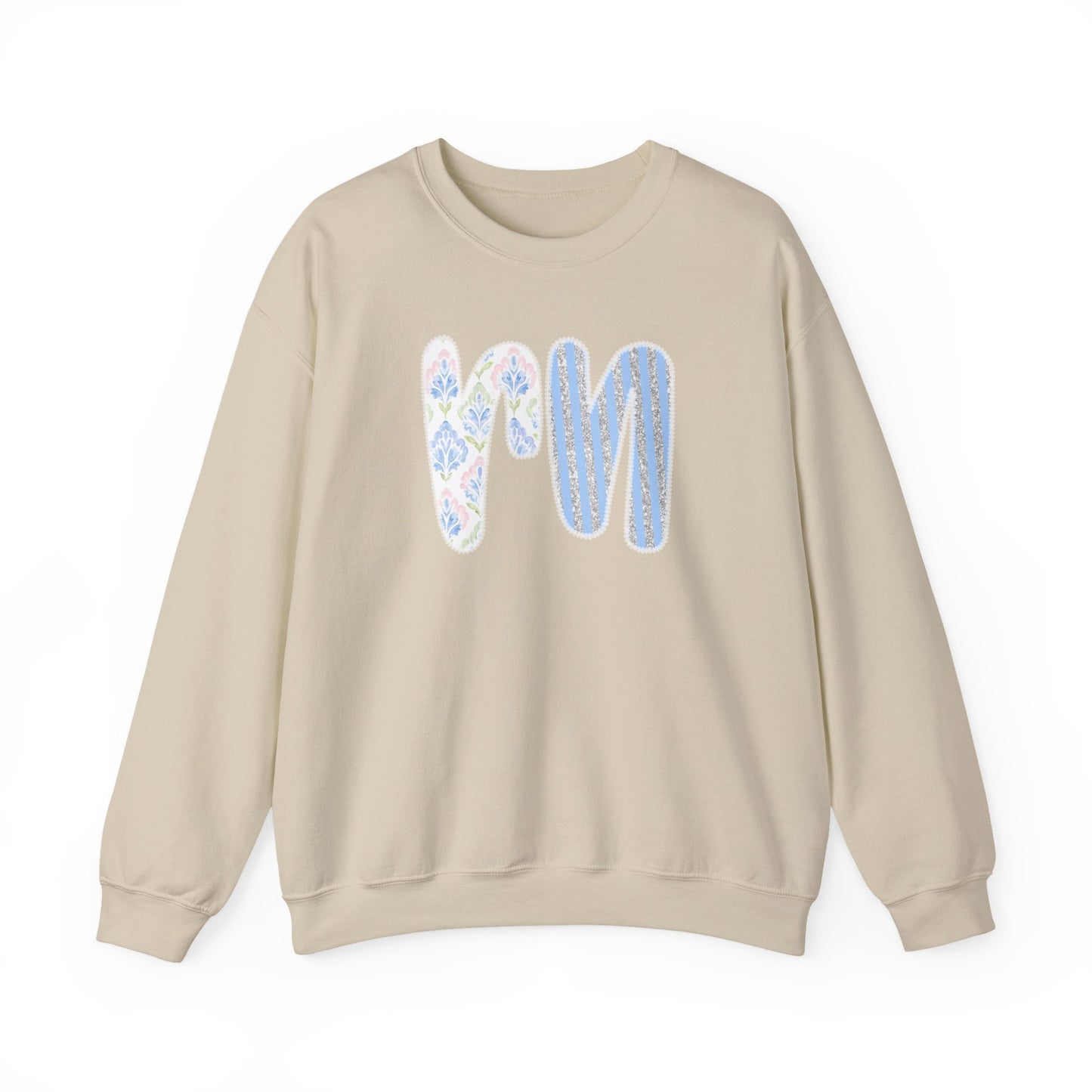 RN Floral Crewneck Sweatshirt – Blue Botanical Monogram