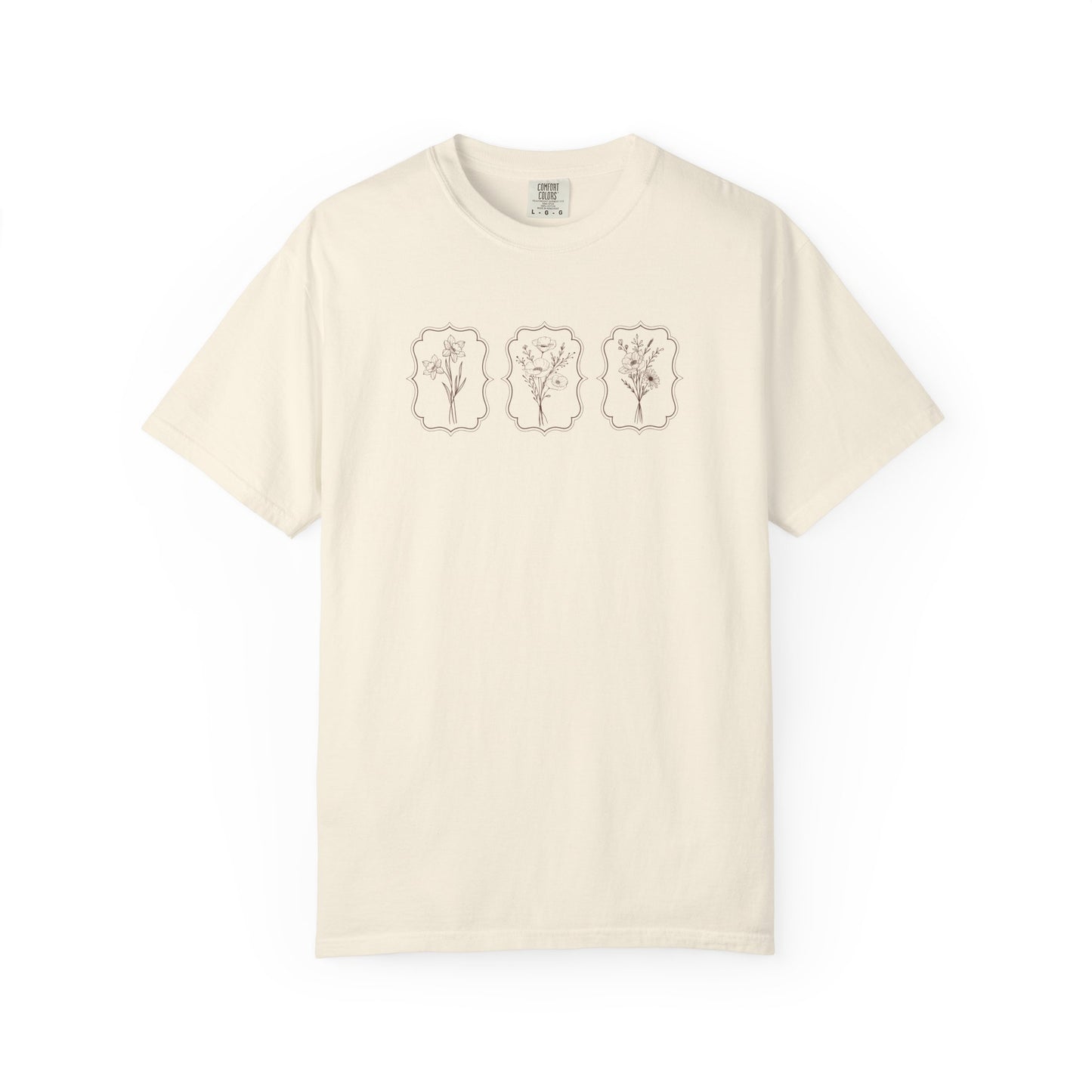 Botanical Line Art T-Shirt — Floral Minimalist Tee