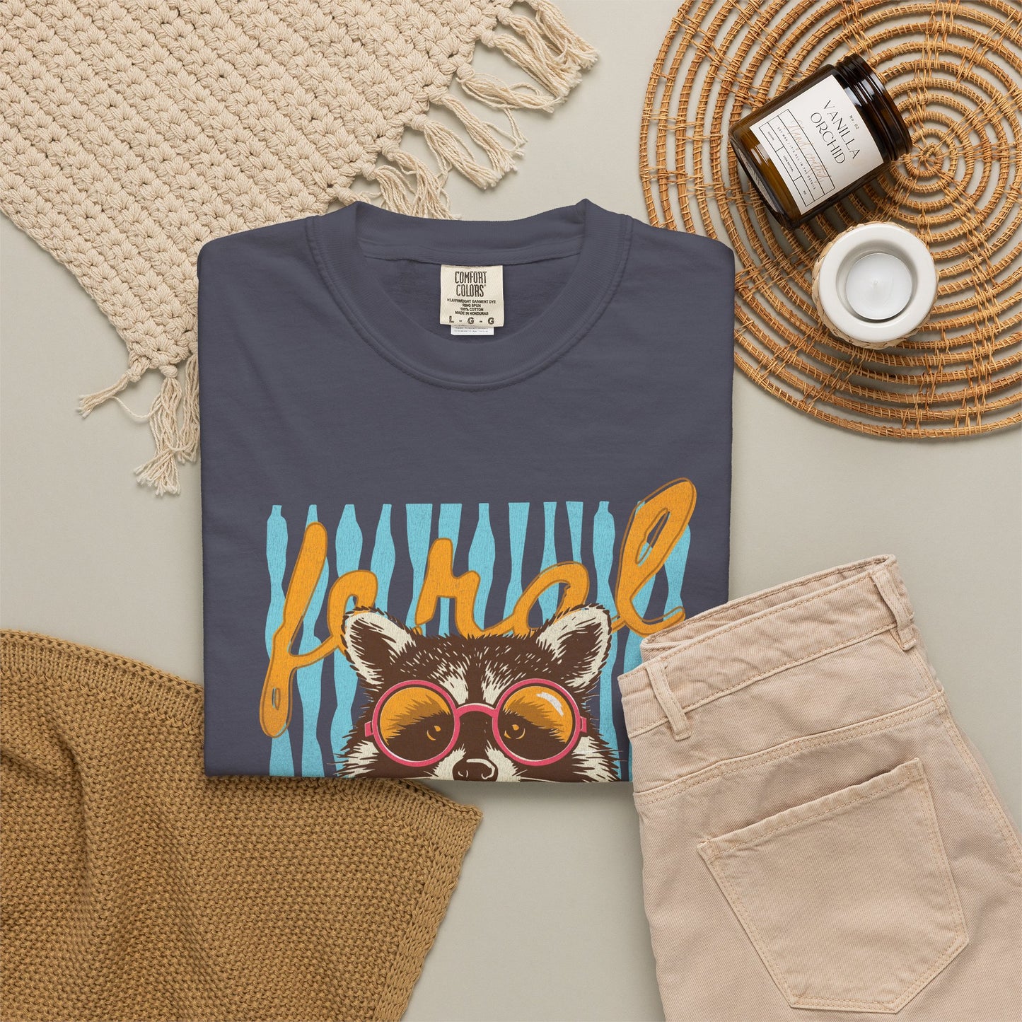 Raccoon Bubblegum Tee — Vintage Sunglasses Graphic T-Shirt
