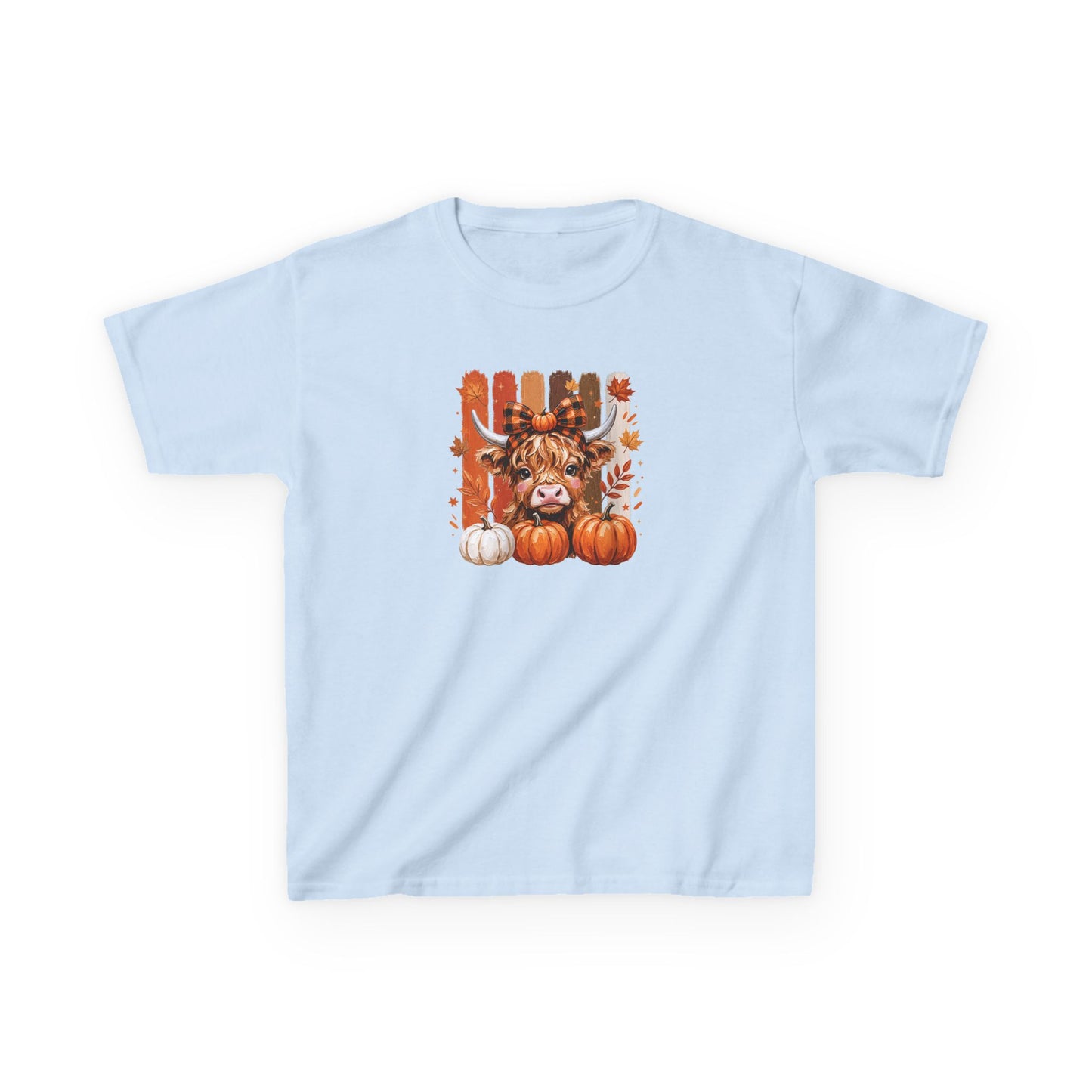 Kids Fall Cow Pumpkin T-Shirt
