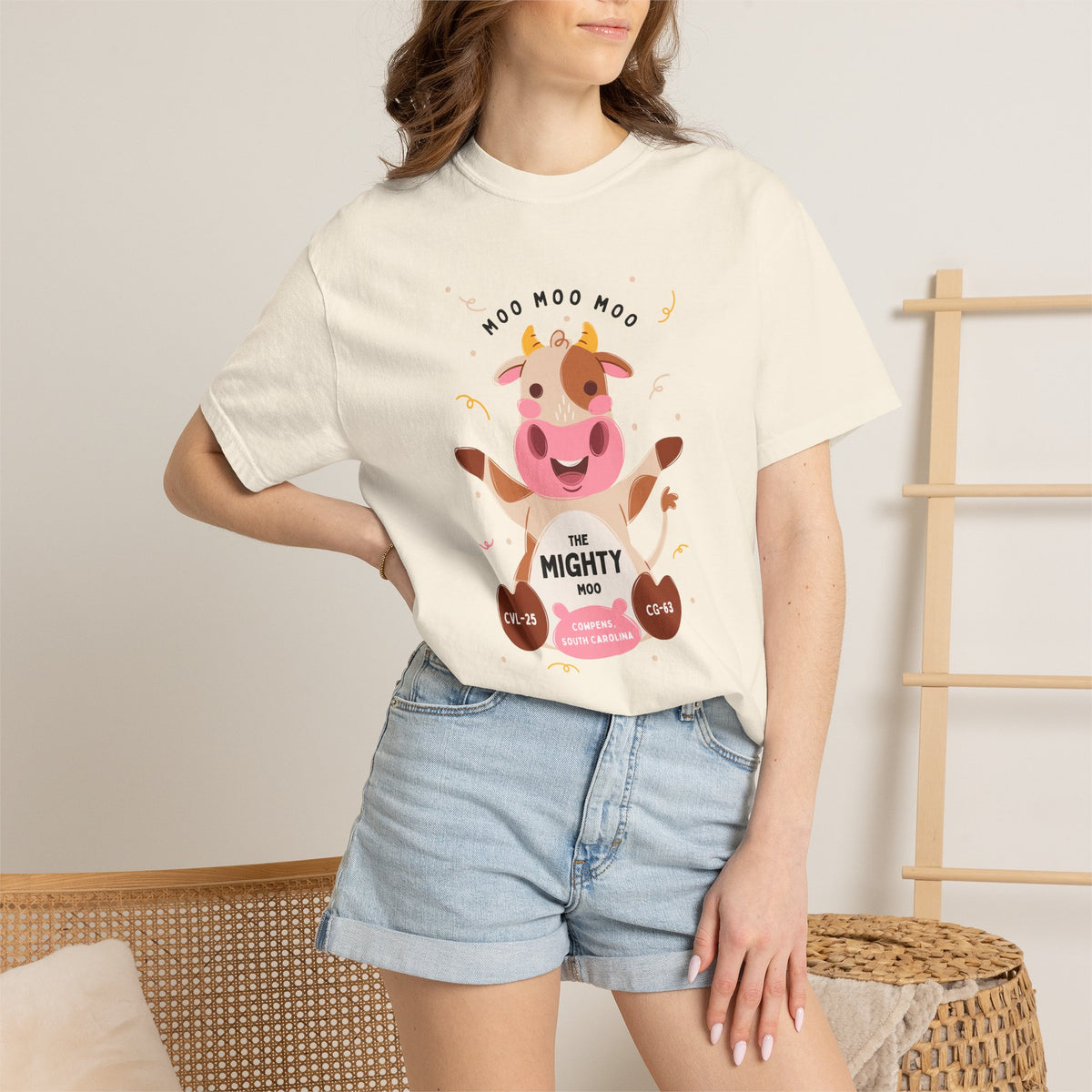 Mighty Moo Cow Graphic T-Shirt — Cute Farm Animal Tee