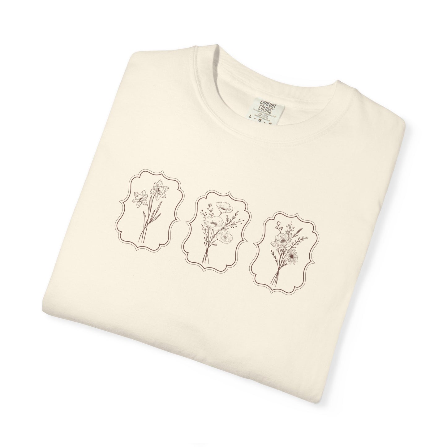 Botanical Line Art T-Shirt — Floral Minimalist Tee