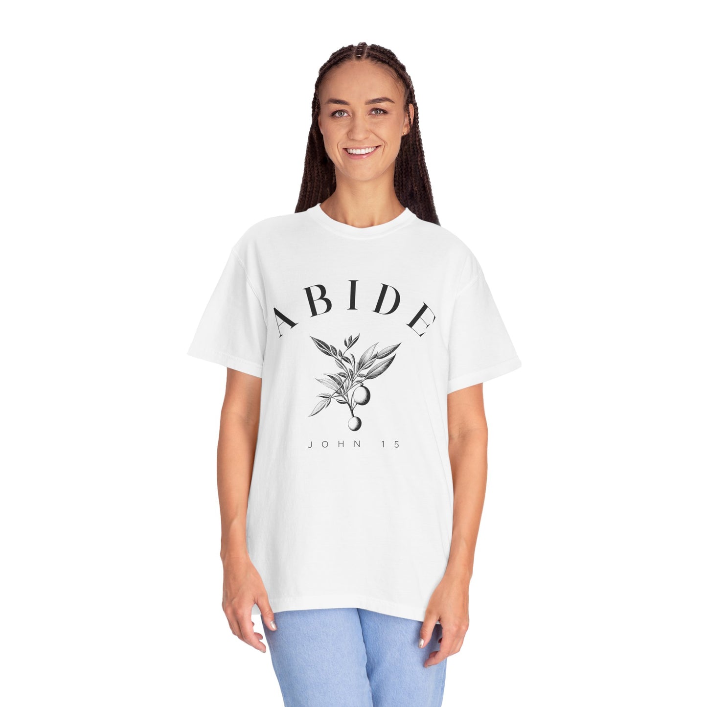 Abide Floral Tee — John 15 Inspirational T-Shirt