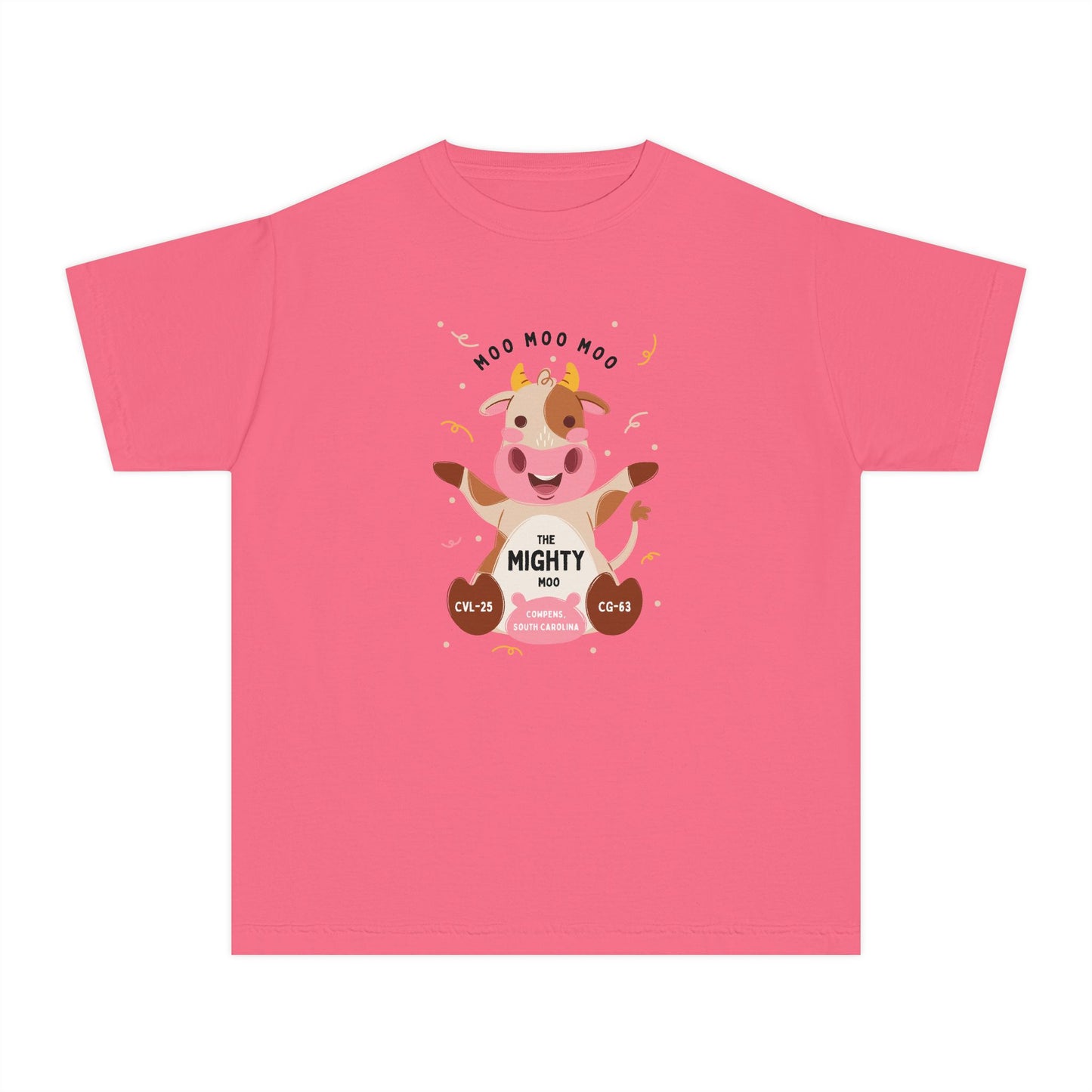 Youth Tee - Cute 'Moo Moo Moo I'm the Mighty Moo' Cow Graphic