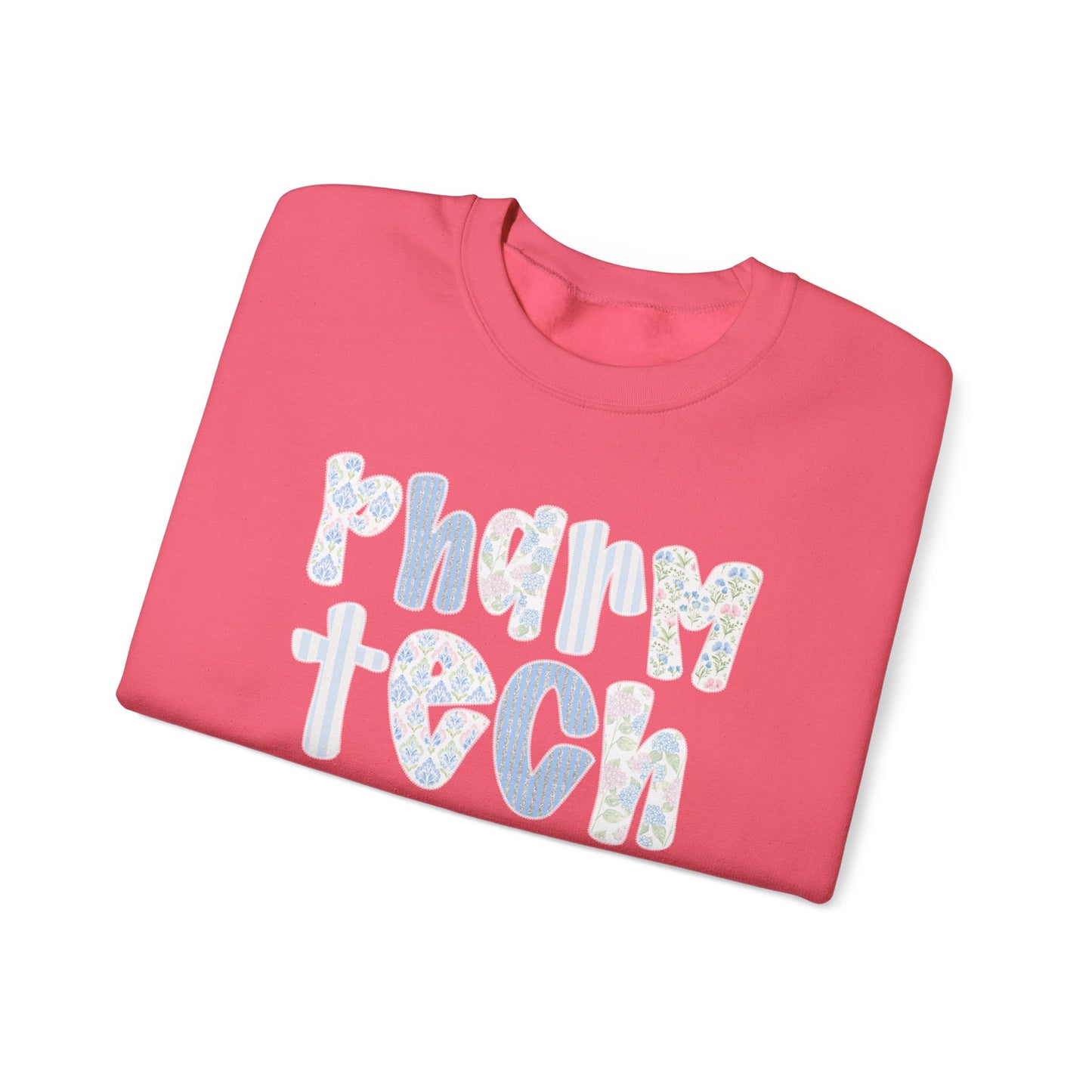 Pharm Tech Floral Crewneck Sweatshirt — Cute Pharmacy Technician Gift