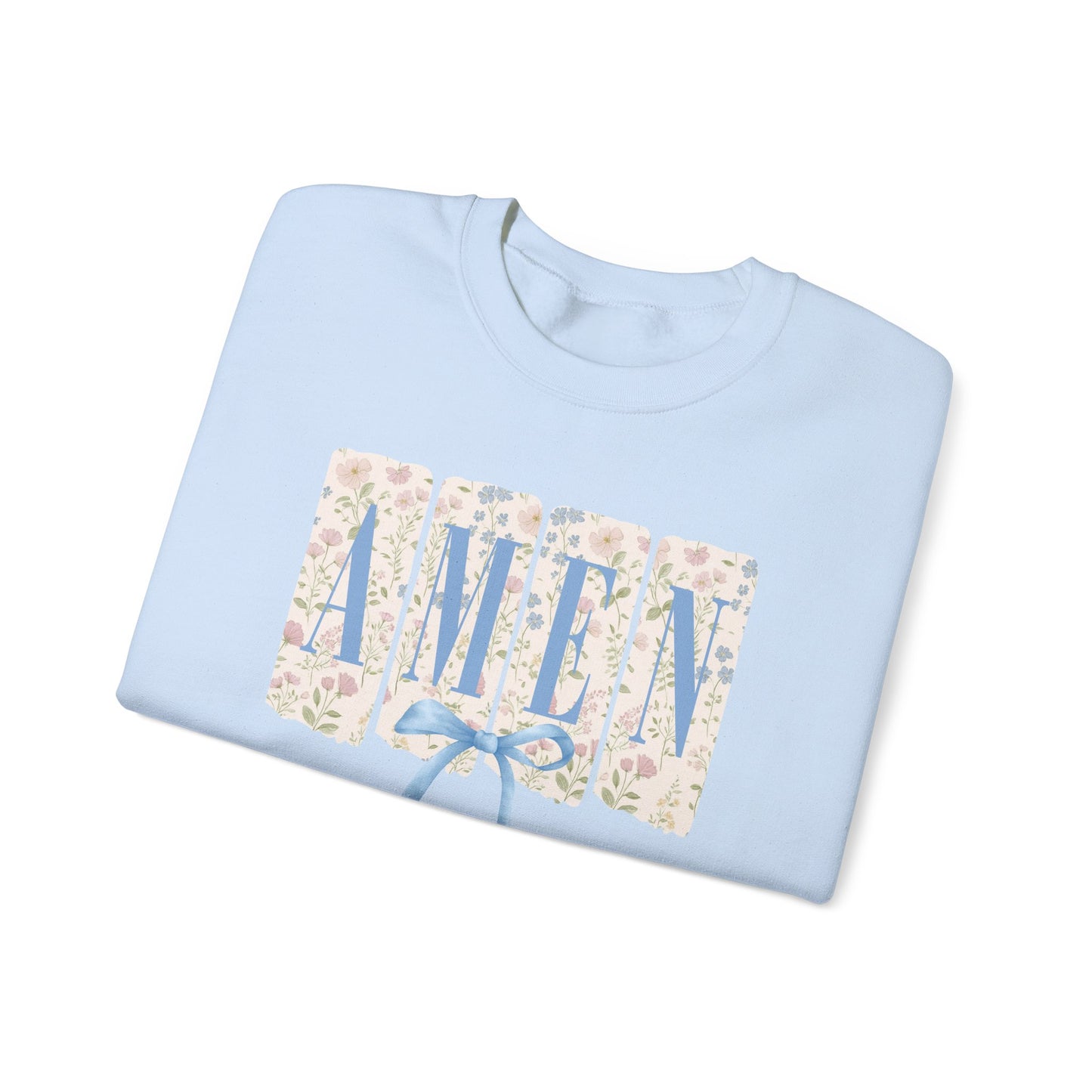 ‘AMEN' Floral Block Letter  crewneck Sweatshirt
