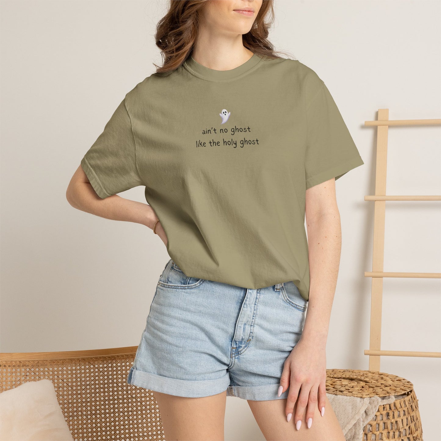 T-Shirt — "ain't no ghost like the holy ghost" Minimal Faith Graphic Tee