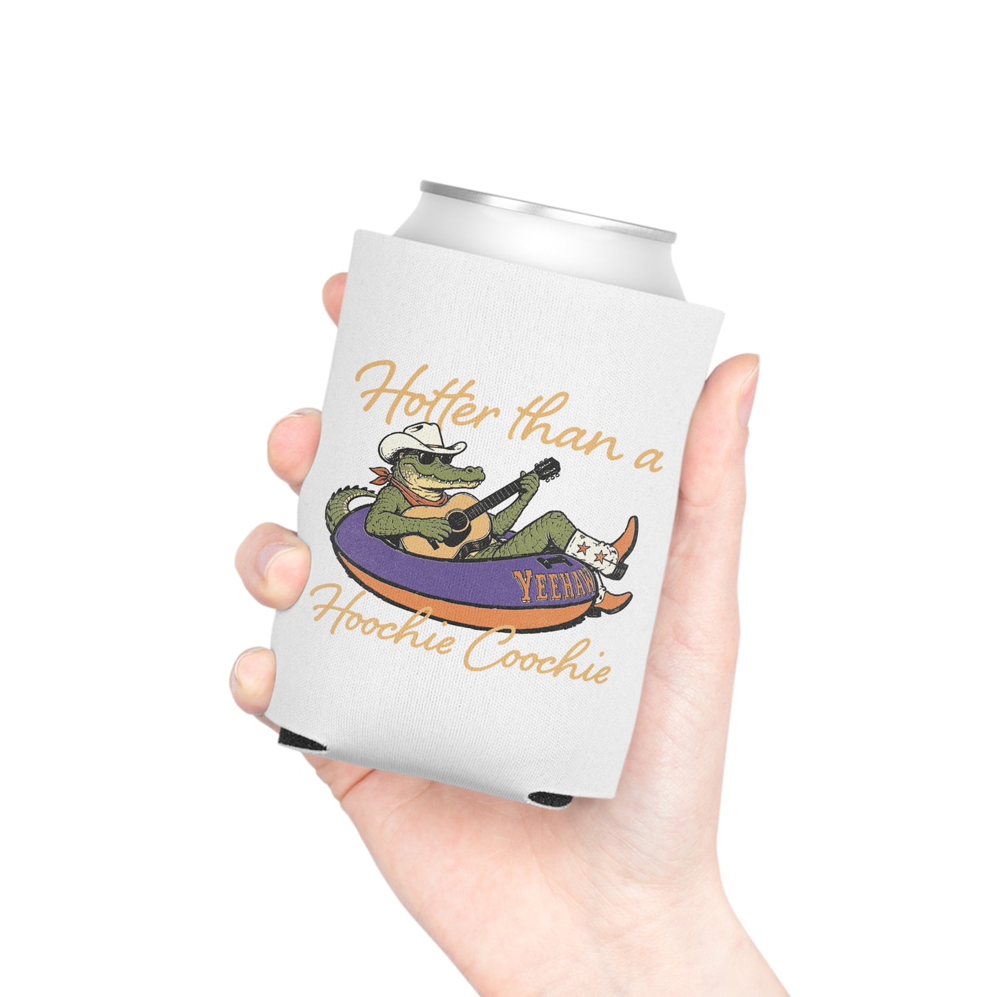 Can Cooler - "Hotter Than a Hoochie Coochie" Alligator Float Novelty Koozie