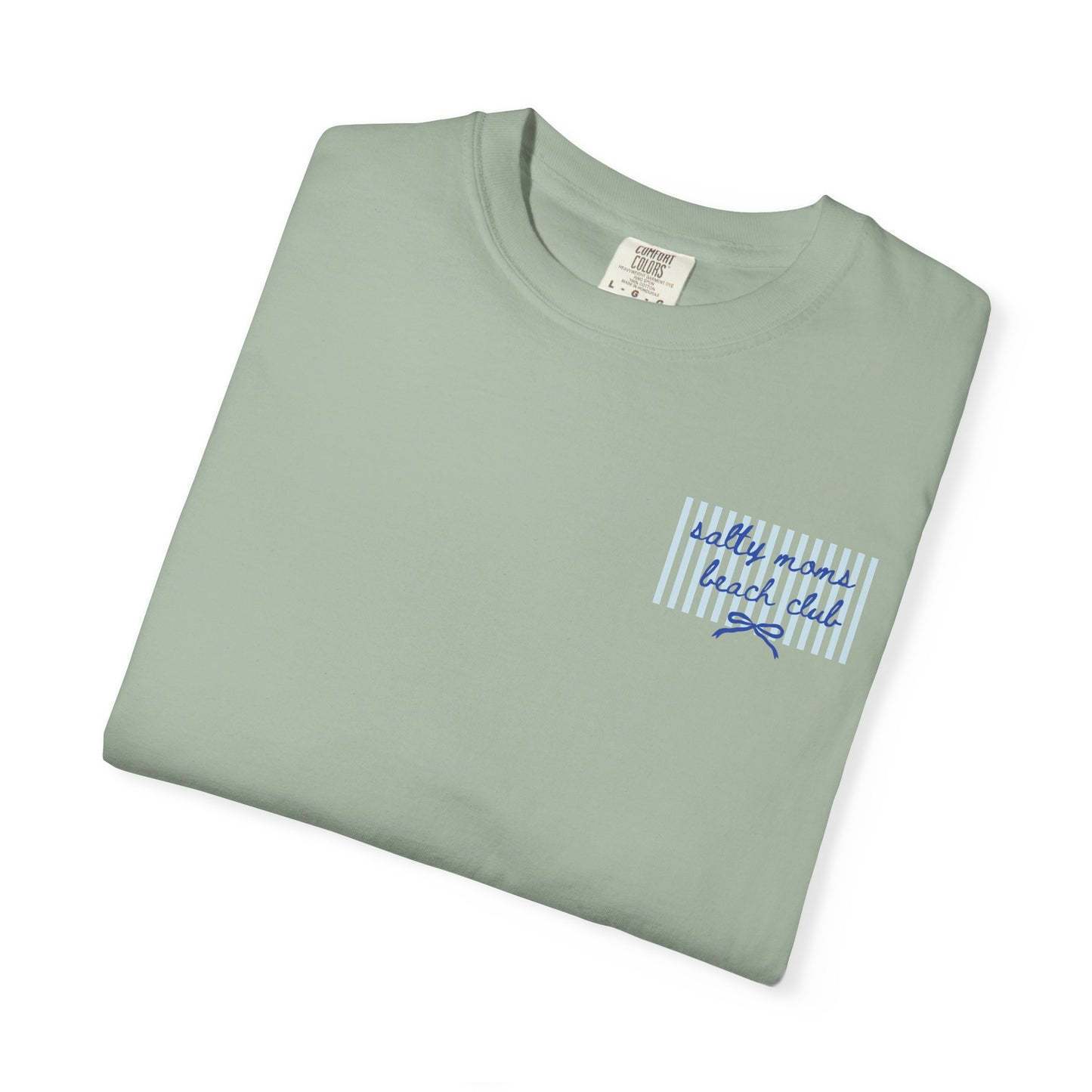 Pocket Script T‑Shirt — "Salty Moms Beach Club" Minimal Graphic Tee