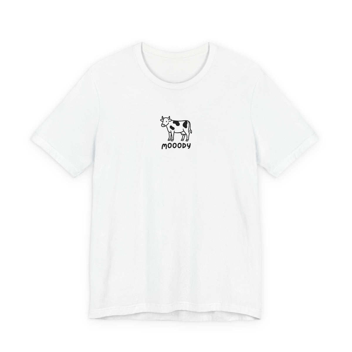Cowpens Cow Tee – 'Mooody' Minimalist Embroidered Graphic T-Shirt