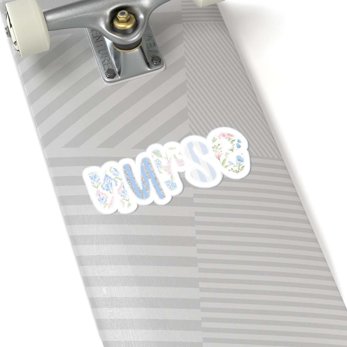 Nurse Floral Kiss-Cut Sticker — Pastel Watercolor Medical Decal for Laptops & Scrubs