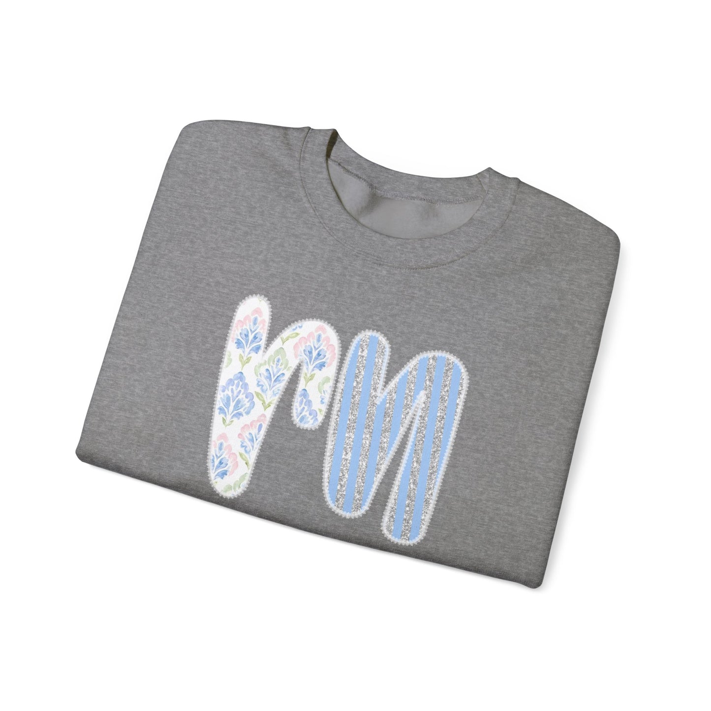 RN Floral Crewneck Sweatshirt – Blue Botanical Monogram