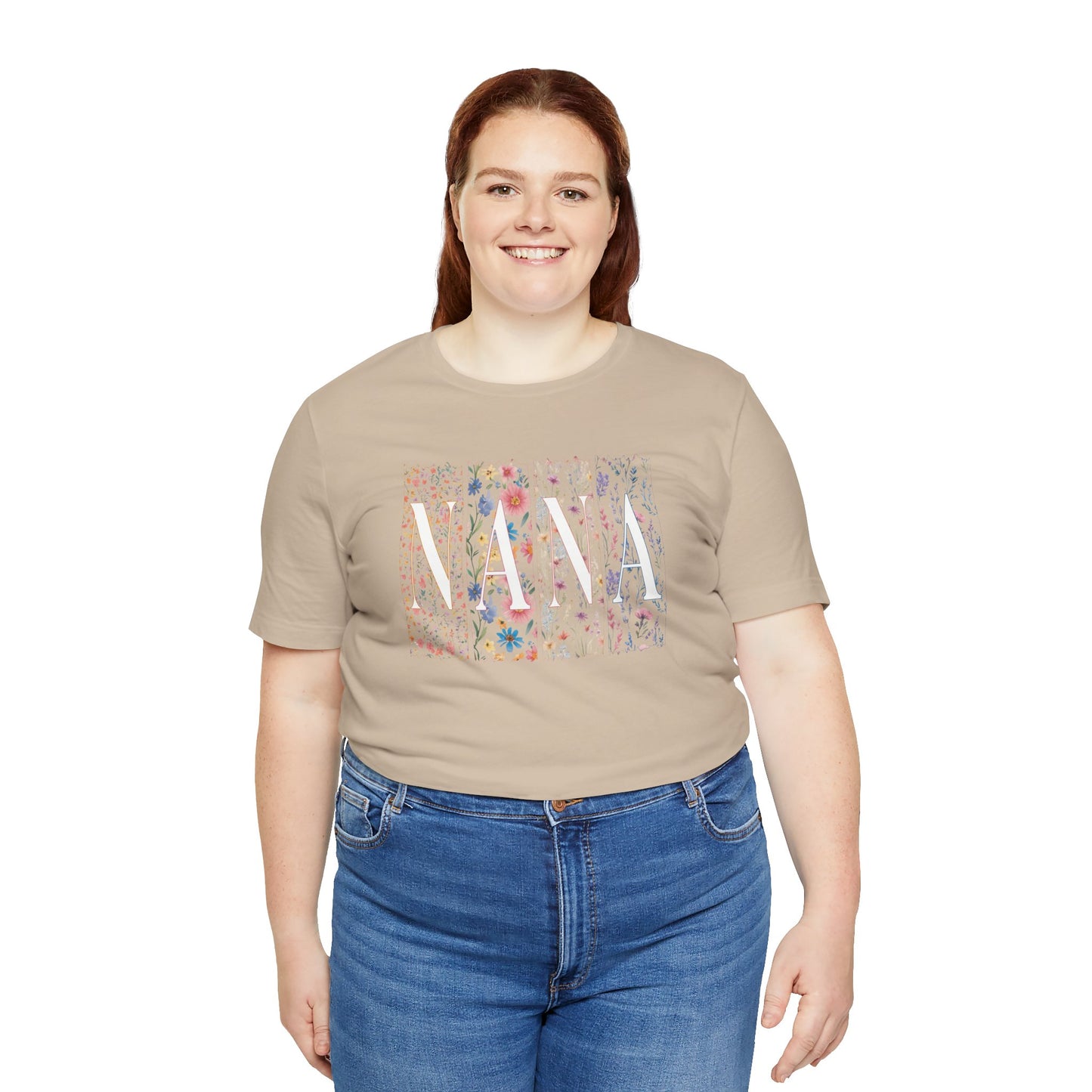 Floral Meadow "Nana" Graphic Tee — Colorful Wildflower Illustration T-Shirt
