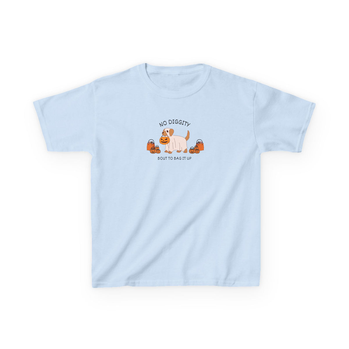 Kids T‑Shirt — "No Diggity" Puppy & Pumpkin Fall Tee