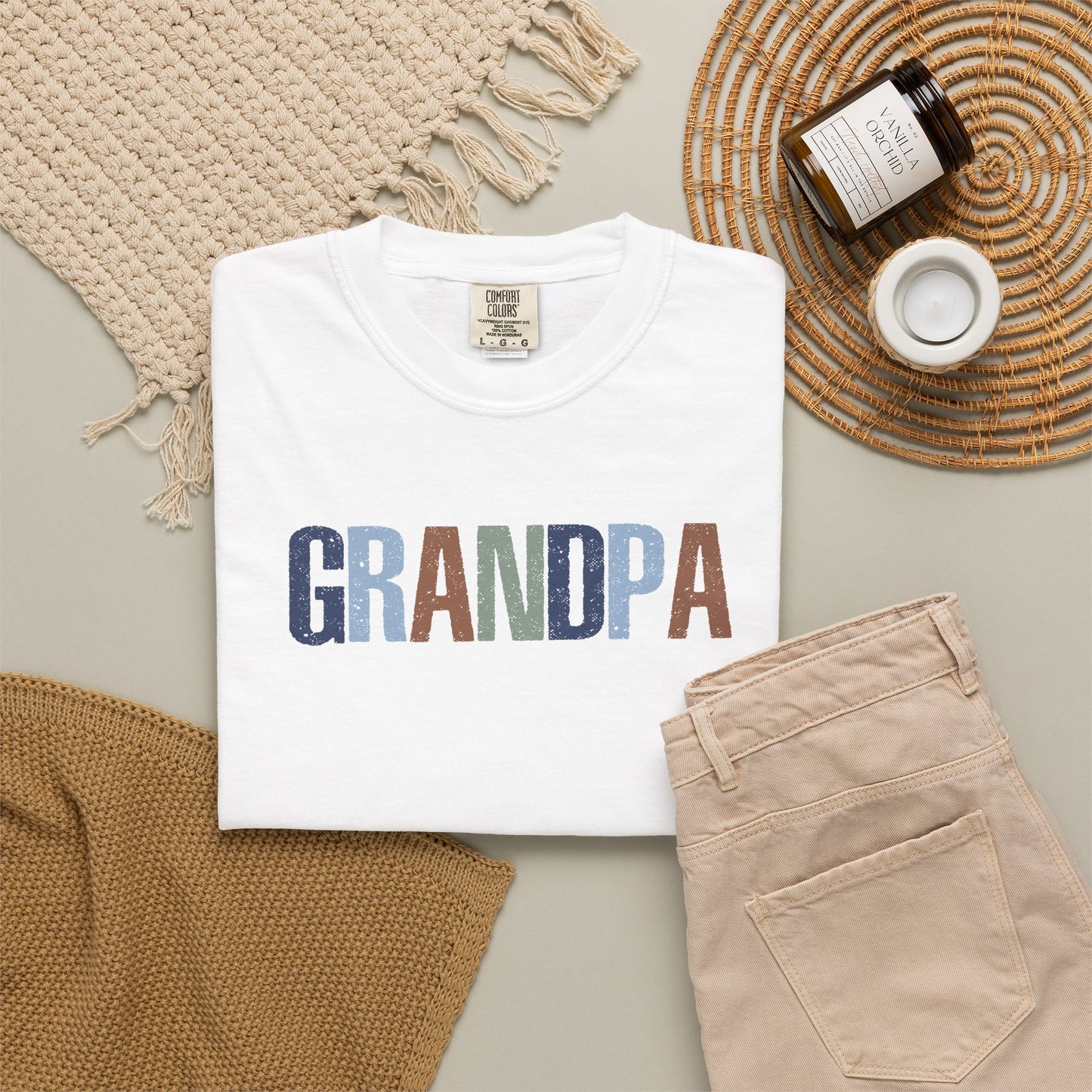 Grandpa Vintage Lettering T-Shirt — Comfortable Dad/Grandparent Gift for Father's Day