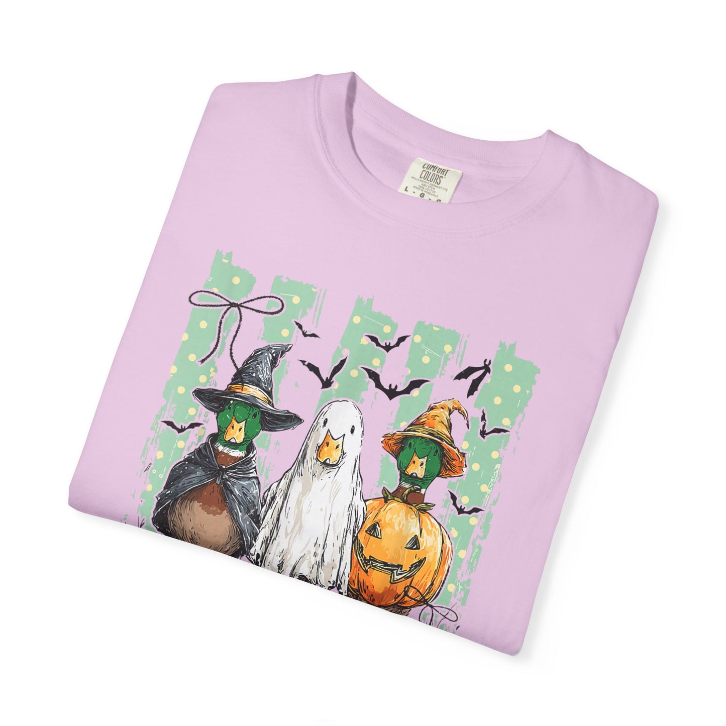Duck Duck Boo Halloween T‑Shirt — Cute Witch & Pumpkin Ducks Graphic Tee