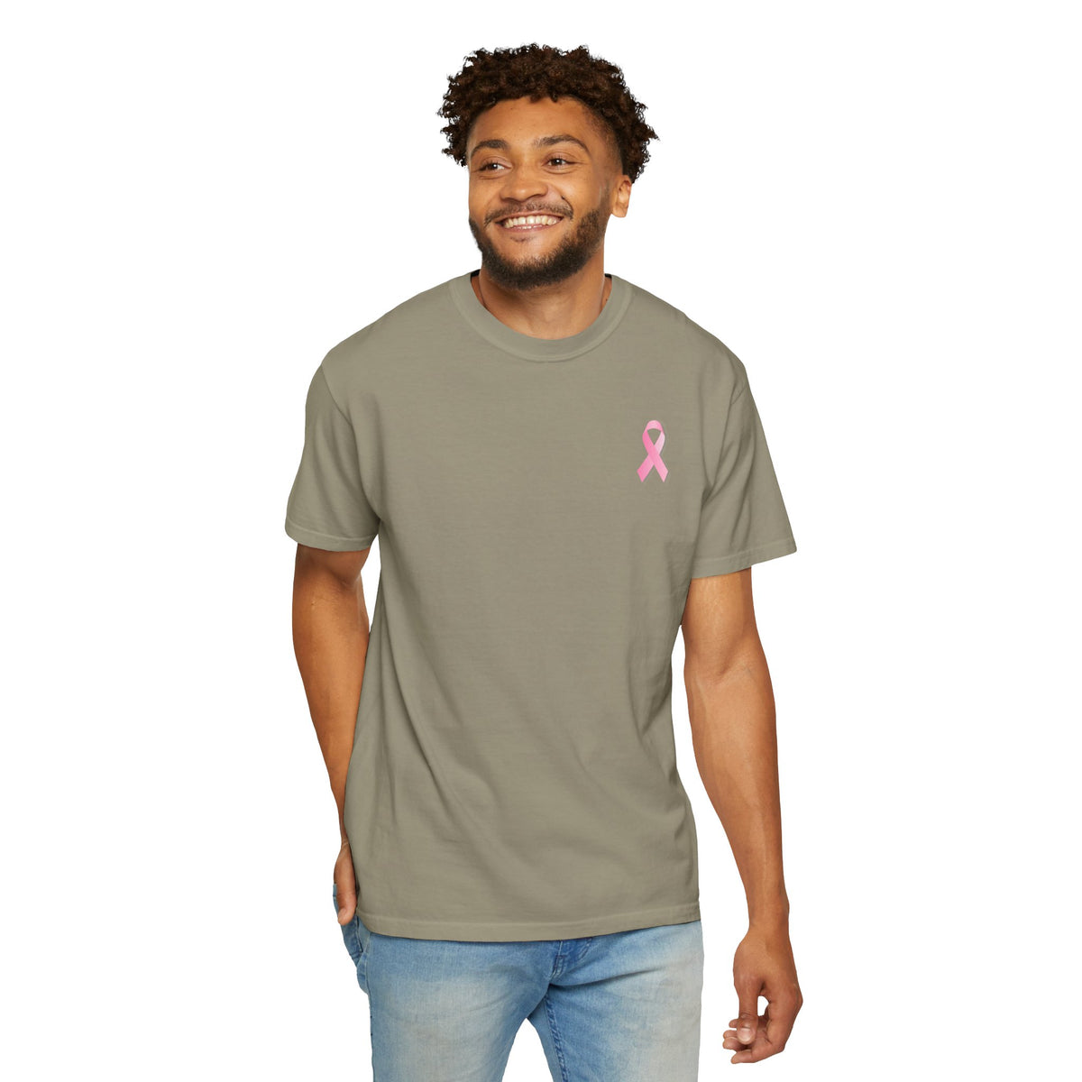 Breast Cancer Awareness T-Shirt — "No One Fights Alone" Flag Tee