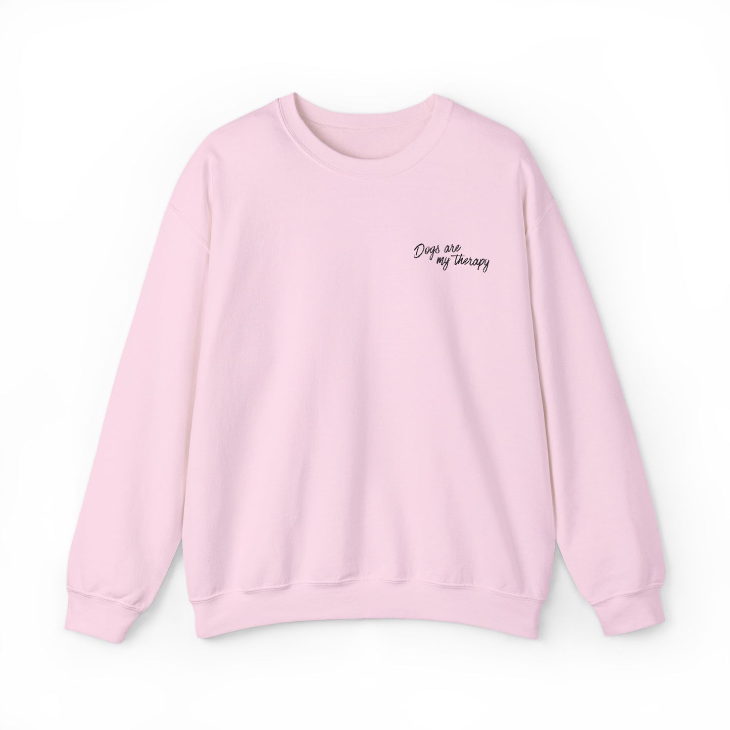 Minimal 'Dogs Are My Therapy' Crewneck Embroidered Sweatshirt