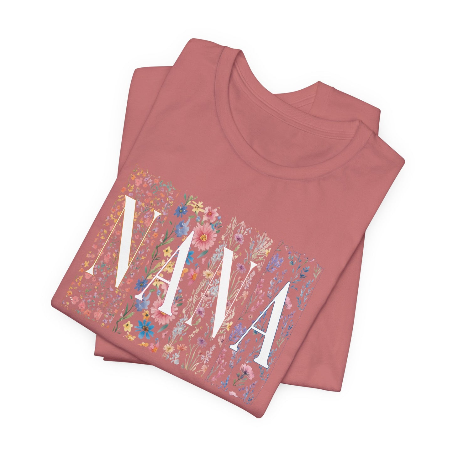 Floral Meadow "Nana" Graphic Tee — Colorful Wildflower Illustration T-Shirt
