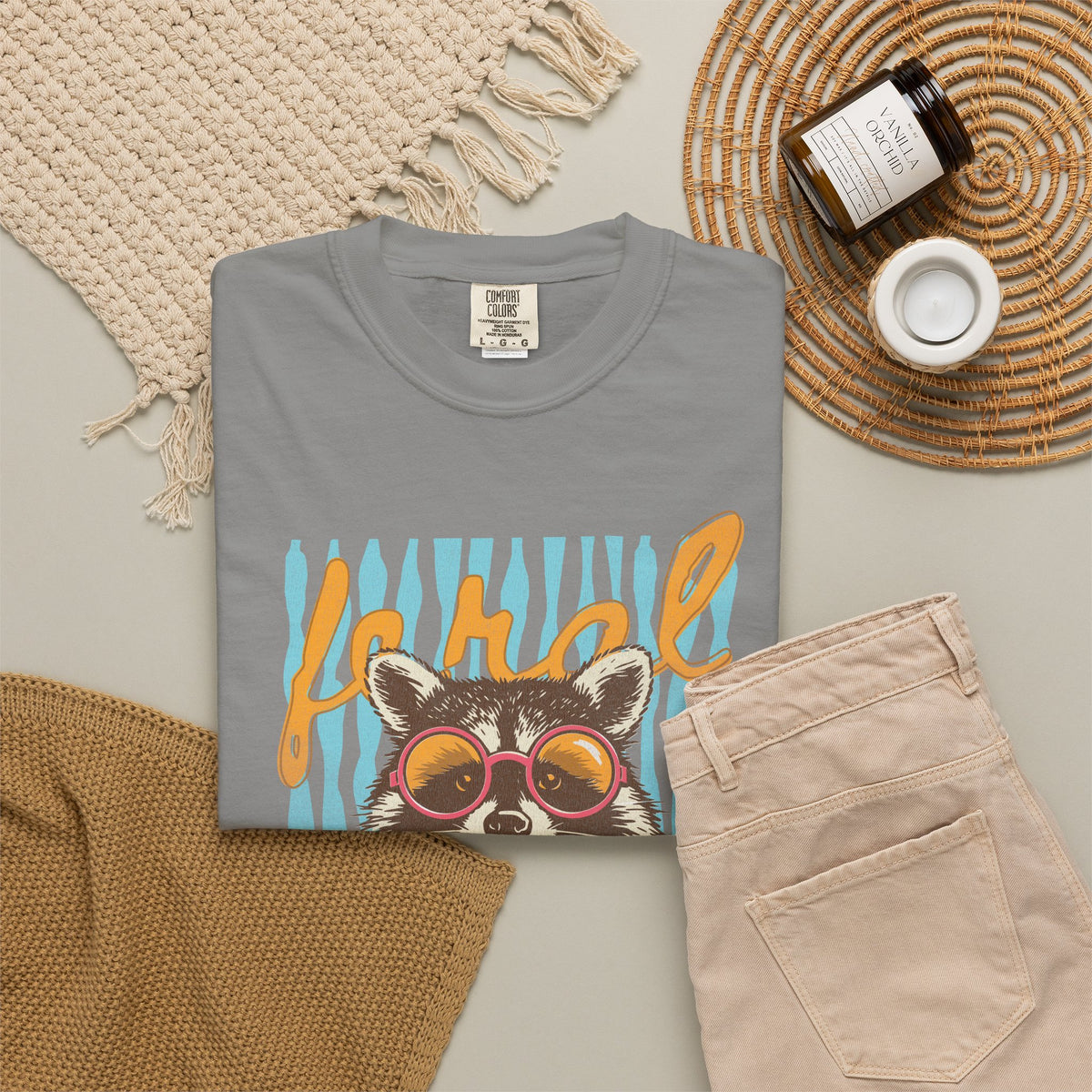 Raccoon Bubblegum Tee — Vintage Sunglasses Graphic T-Shirt