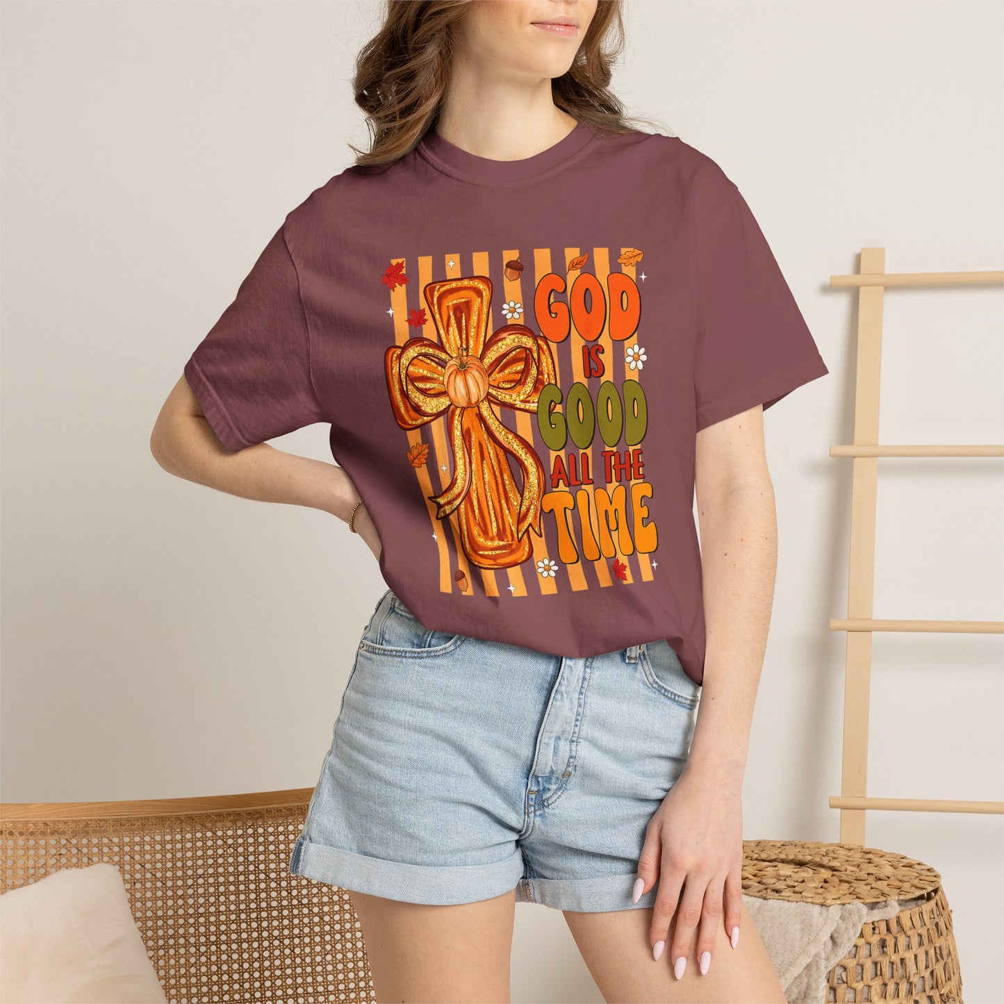 God Is Good All The Time T-Shirt — Christian Faith Cross Tee