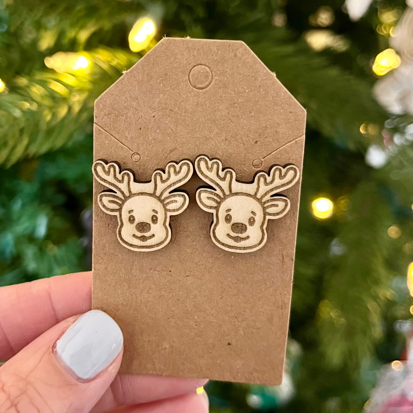 Wooden Christmas Studs
