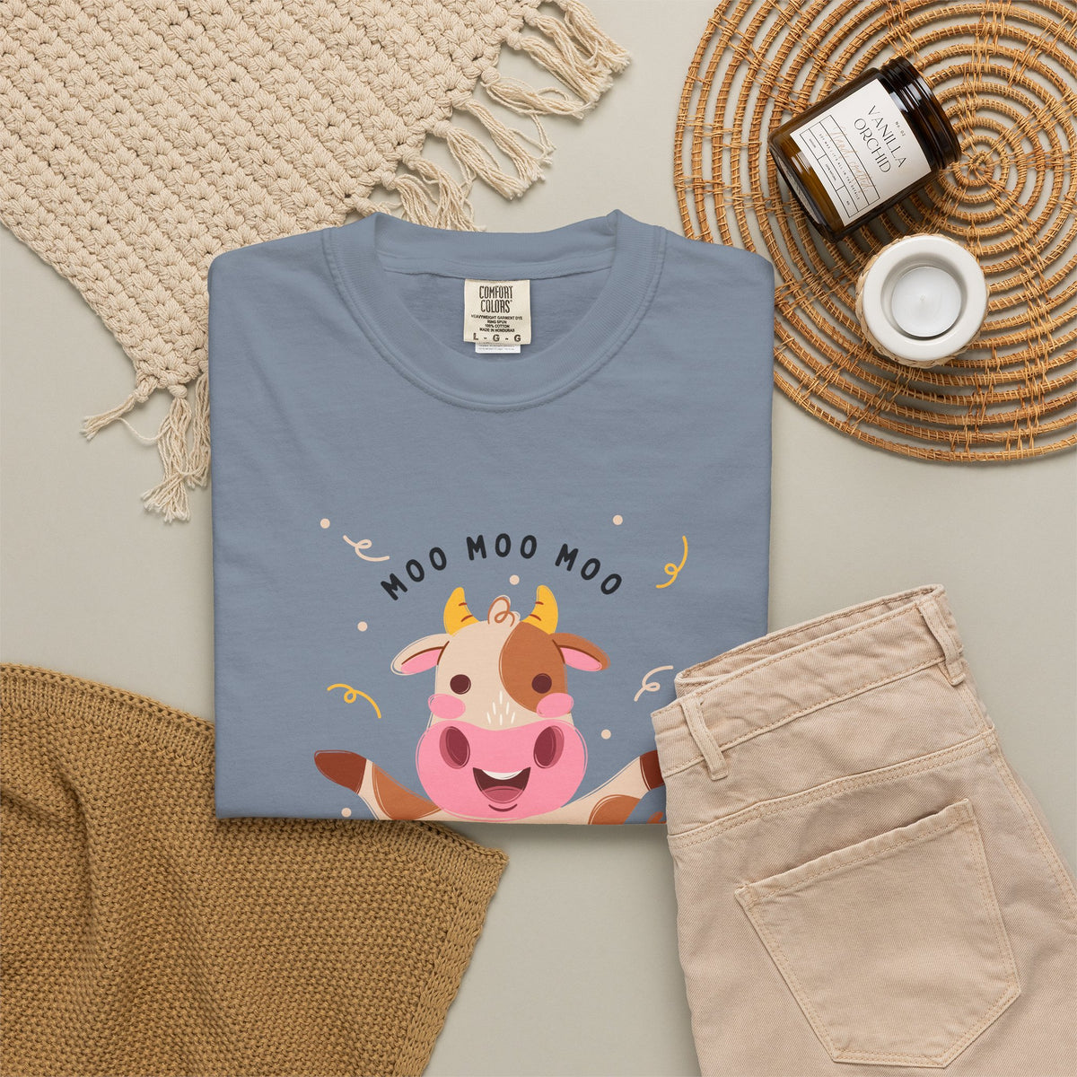 Mighty Moo Cow Graphic T-Shirt — Cute Farm Animal Tee