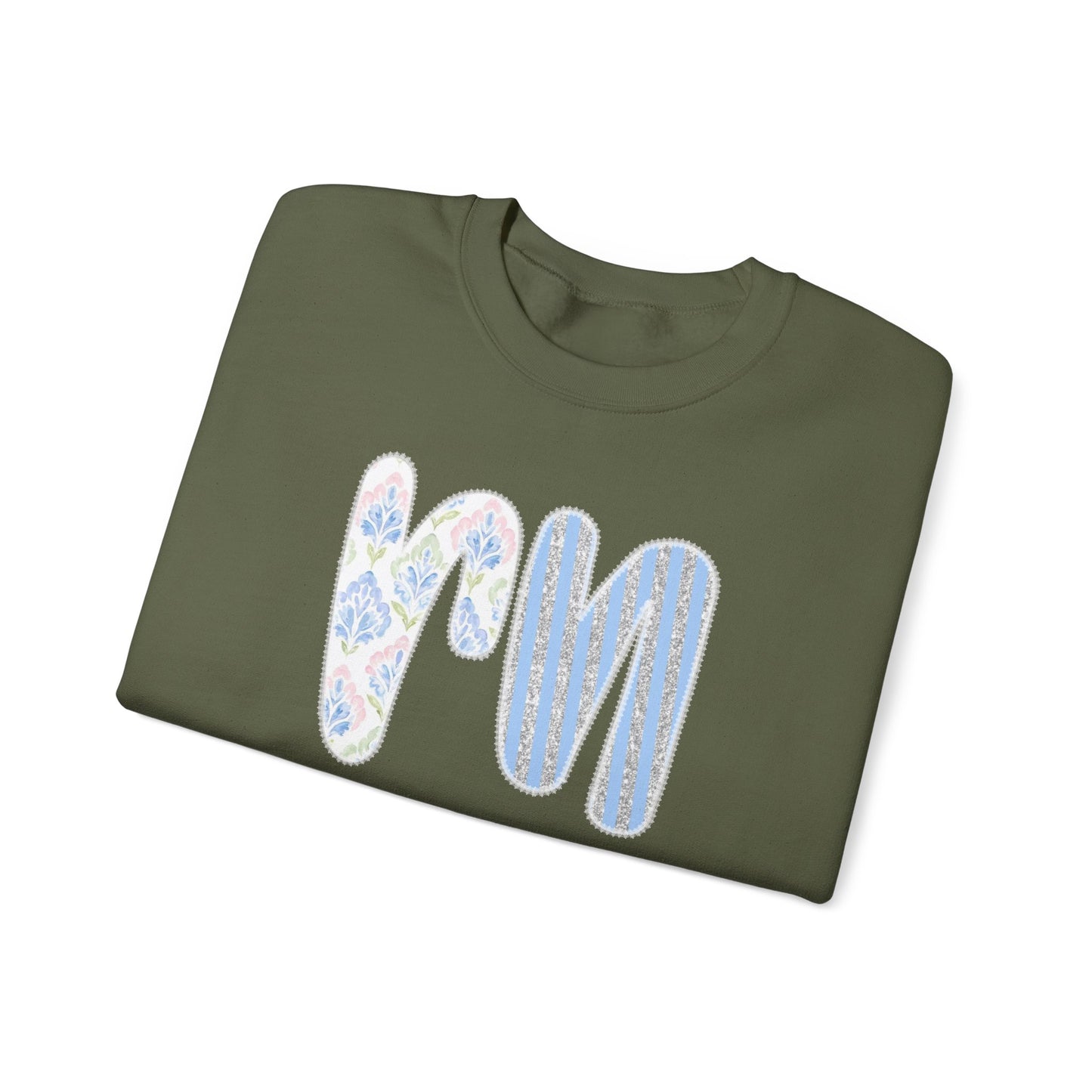 RN Floral Crewneck Sweatshirt – Blue Botanical Monogram