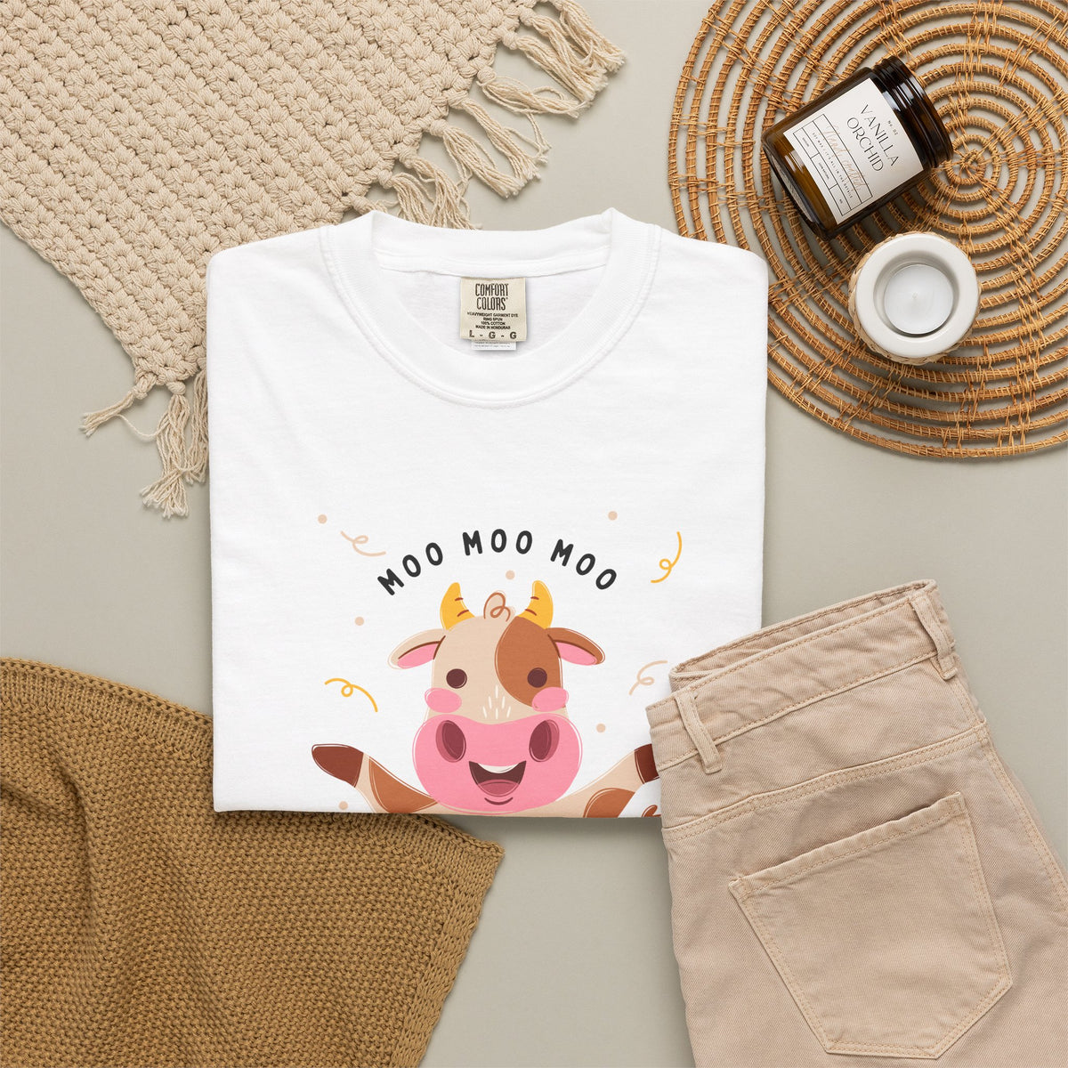 Mighty Moo Cow Graphic T-Shirt — Cute Farm Animal Tee